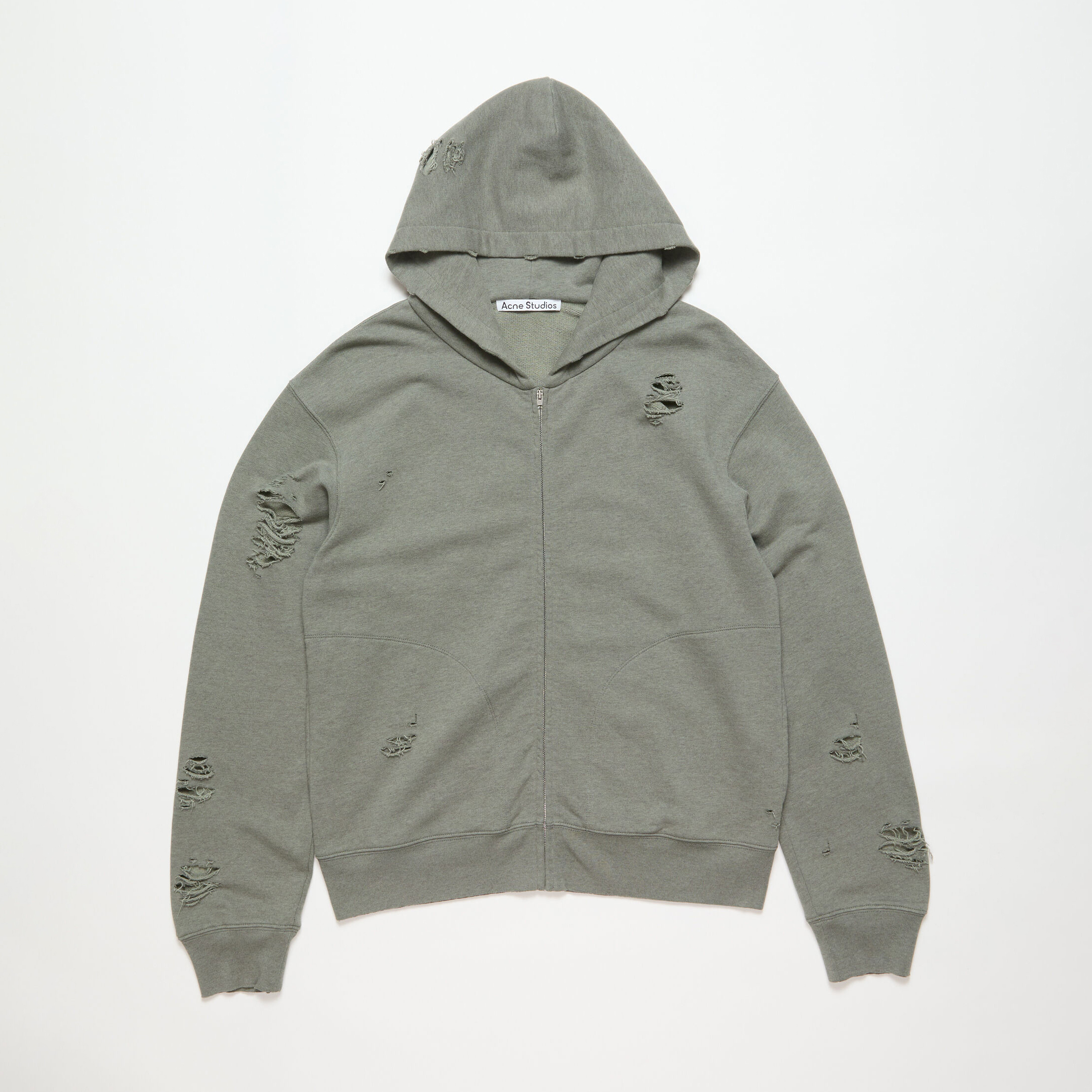 NIGO Acne Studios Men's Women's Unisex Spring/fall Fashion Casual Solid Color Oversized Hooded Zipper Front Distressed Vintage Logo Cotton Jacket #nigo78451