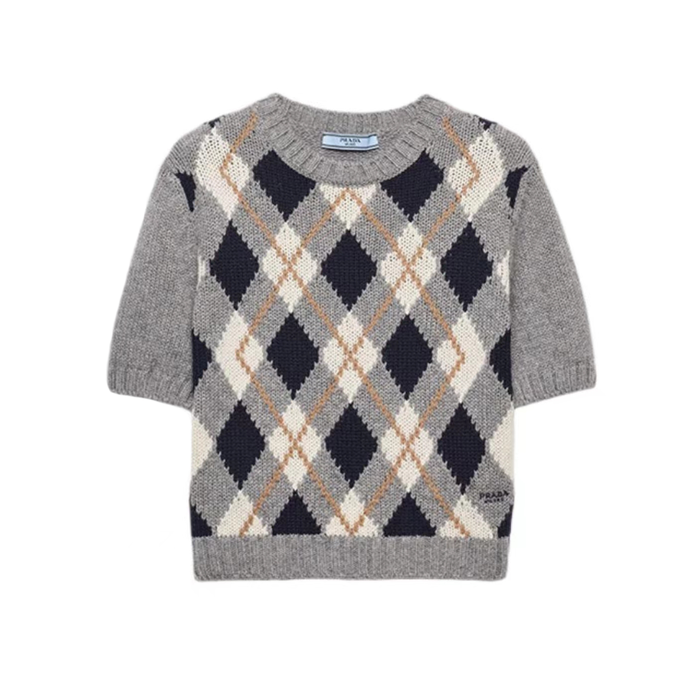 NIGO Prada Women's Summer Fashion Casual Crew Neck Short Sleeve Cashmere Diamond Pattern T-shirt #nigo78468