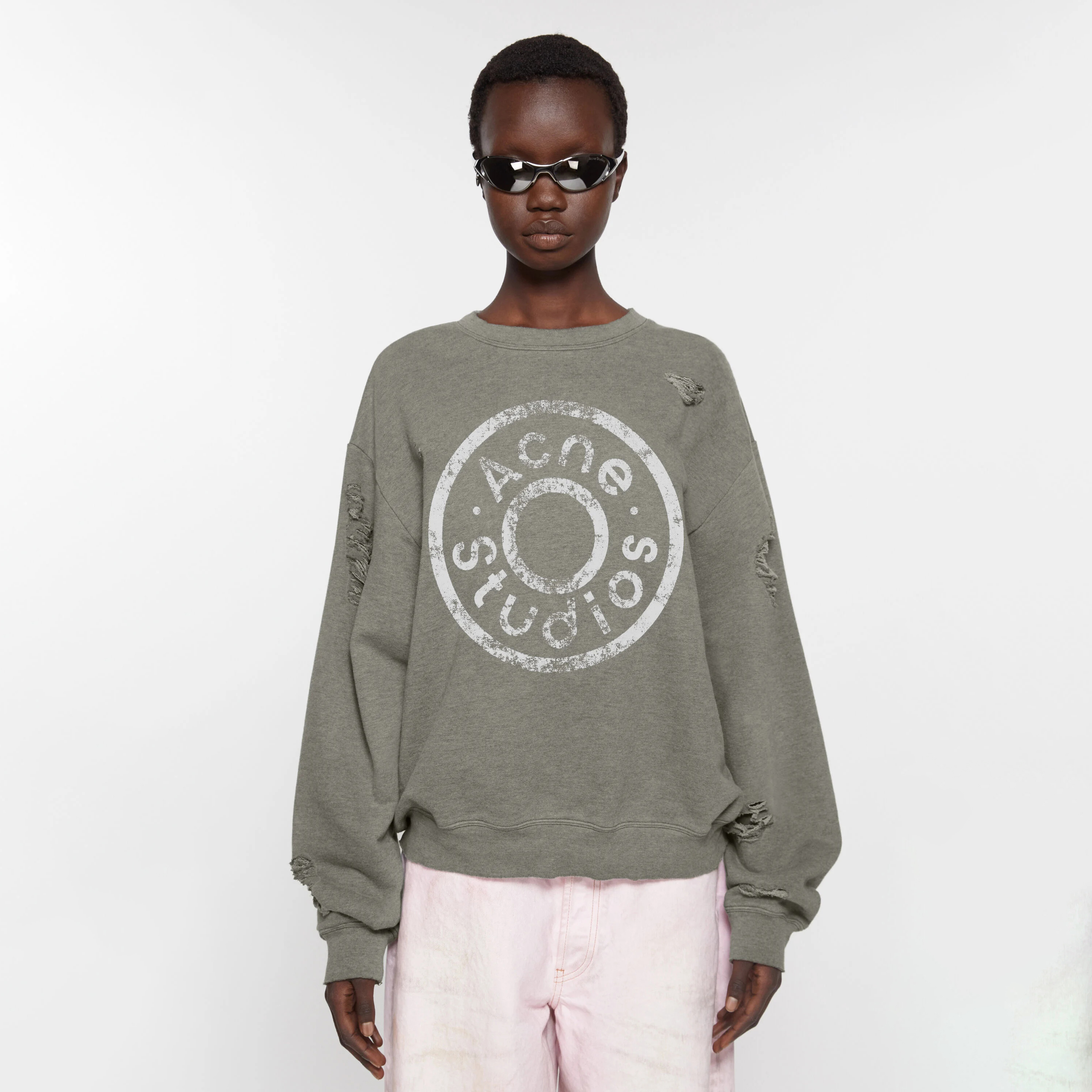 NIGO Acne Studios Men's And Women's Spring/fall Fashion Casual Crew Neck Pullover Distressed Vintage Logo Cotton Long Sleeve T-shirt #nigo78449