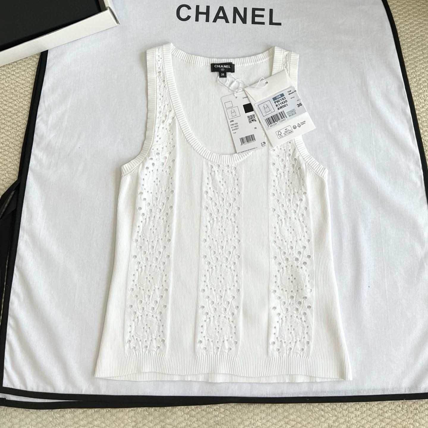 NIGO Chanel Women's Summer U-Neck Floral Lace-Up Solid Color Stretch Knit Sleeveless Tank Top Vest #nigo81523