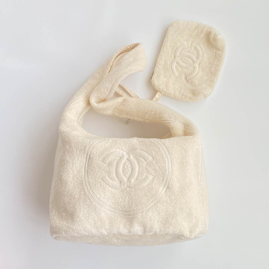 NIGO Chanel Women's CoCo Beach Collection Cotton Beach Bag Logo Solid Color Tote Bag Bags AAA938-B20128-10800 #nigo81285