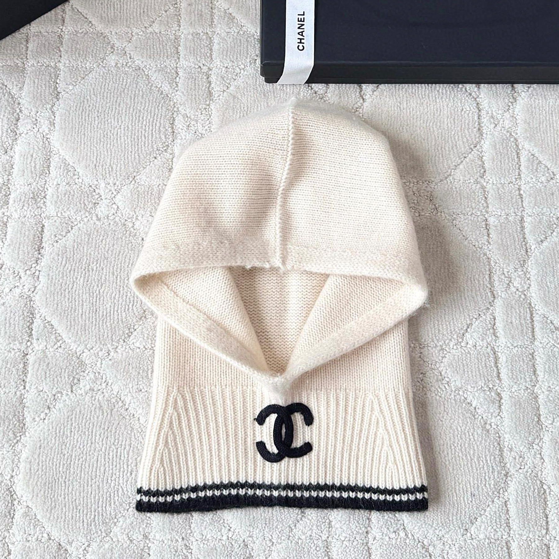 NIGO Chanel Baraclava Hat Striped Clashing Letters Embroidered Knit Neckwear Hat Cap Fashion Trend Accessories Knitted  #nigo81444