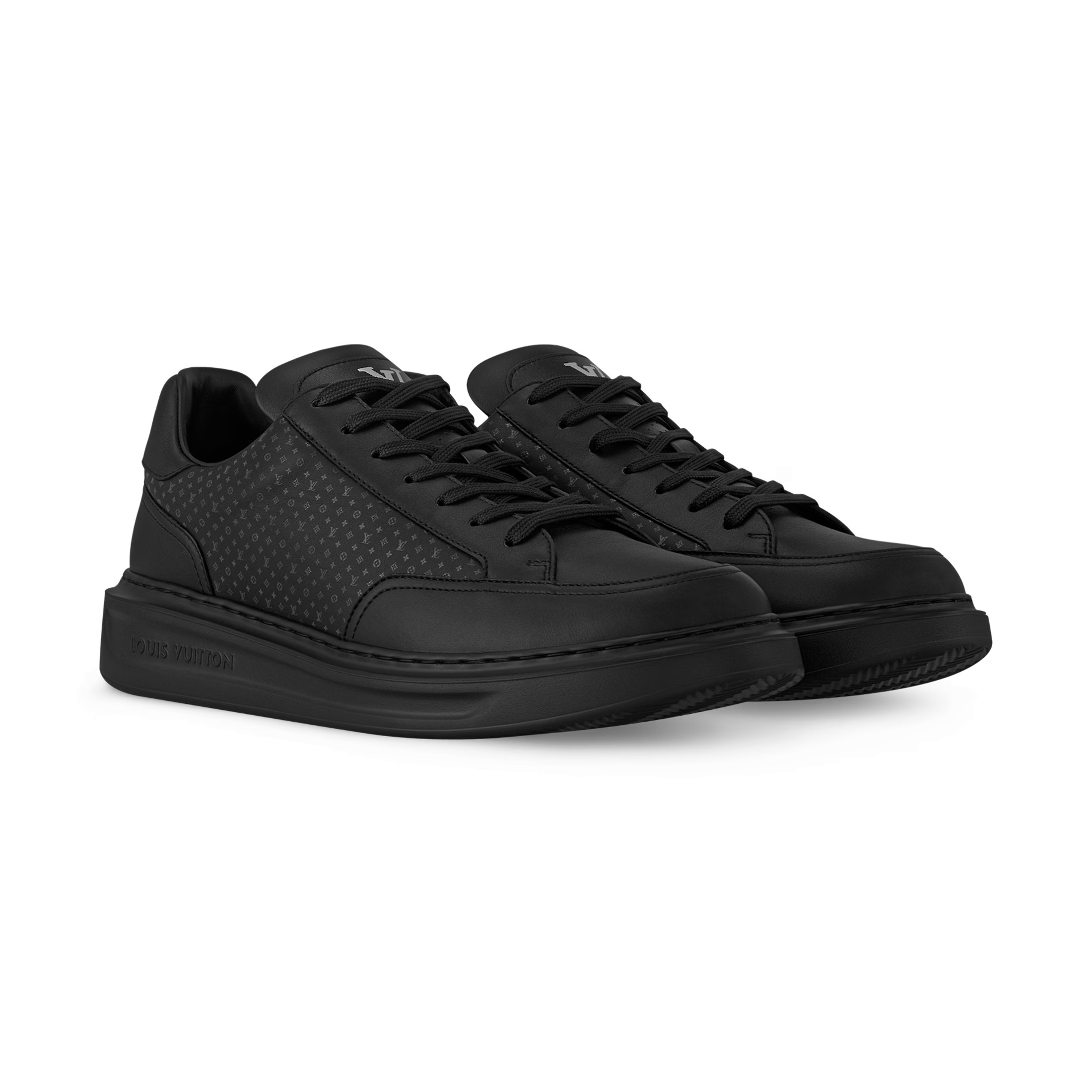 NIGO Louis Vuitton BEVERLY HILLS Men's and Women's Spring/Summer Fashion Casual Round Toe Lace-Up Solid Color Denim Leather Fabric Casual Shoes Sneakers Shoes #nigo78446