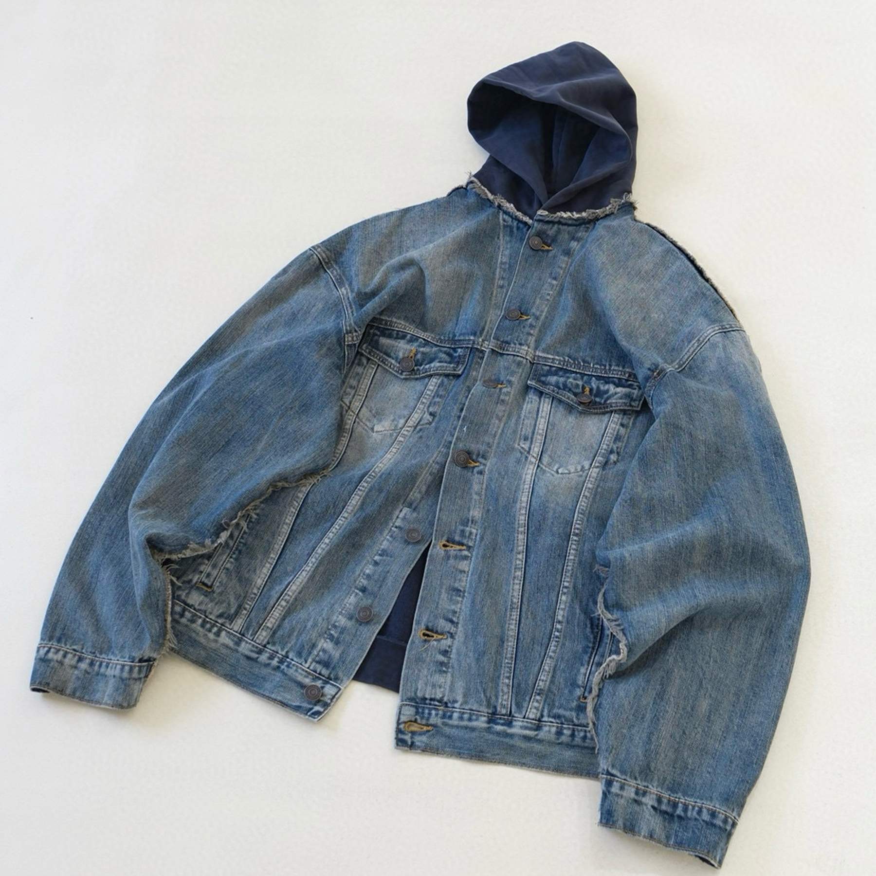 NIGO Balenciaga Men's Women's Embroidered Washed Duplex Denim Hooded Jacket Loose Fit Jacket Fashion Trend Sweatshirt Ngvp #nigo2424