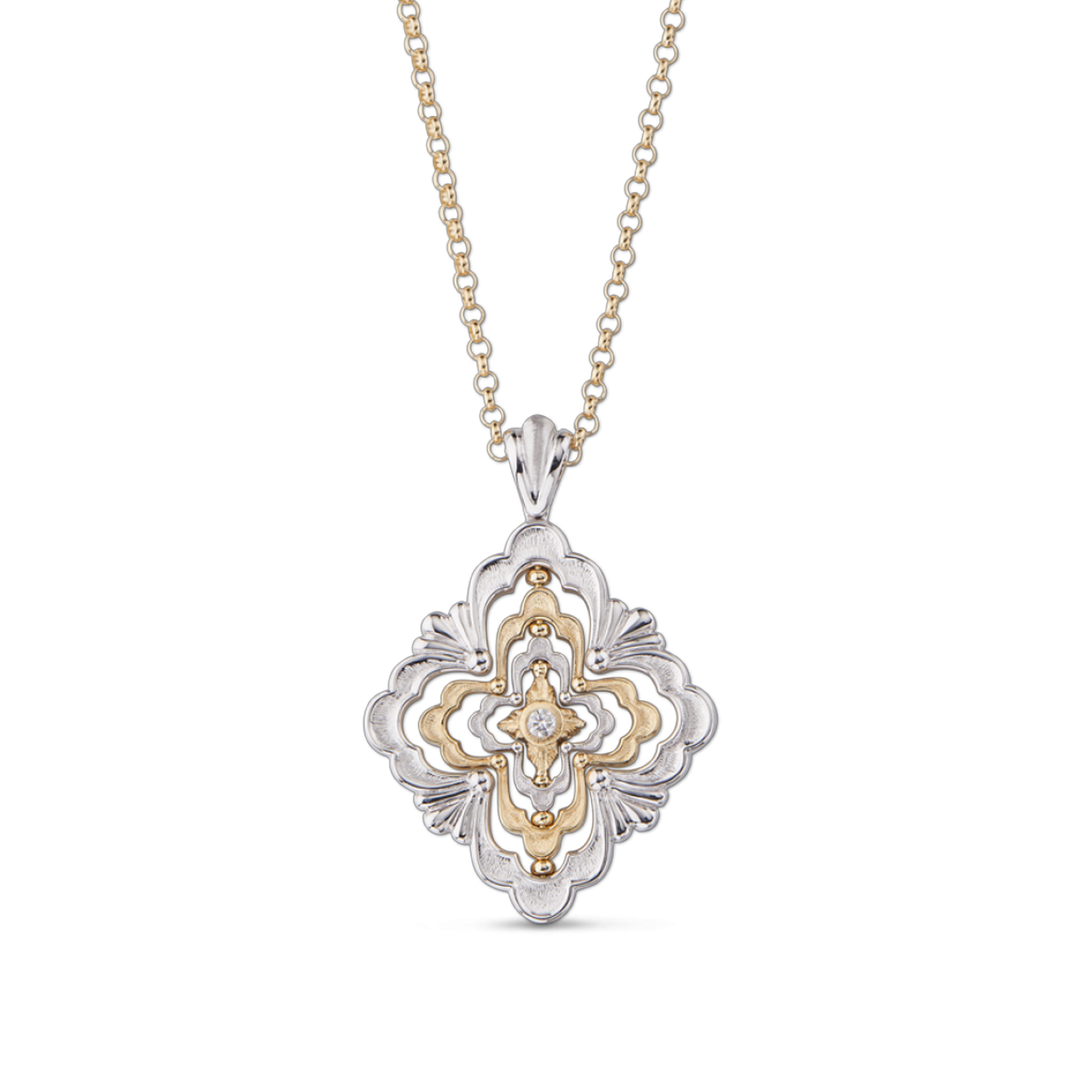NIGO BUCCELLATI Opera Galileo Pendant Spinning Four-petal Starlight Gold/silver Pendant V Gold Plated 18k Simulated Diamond Chain:60cm Jewelry Accessories Ngvp #nigo2429