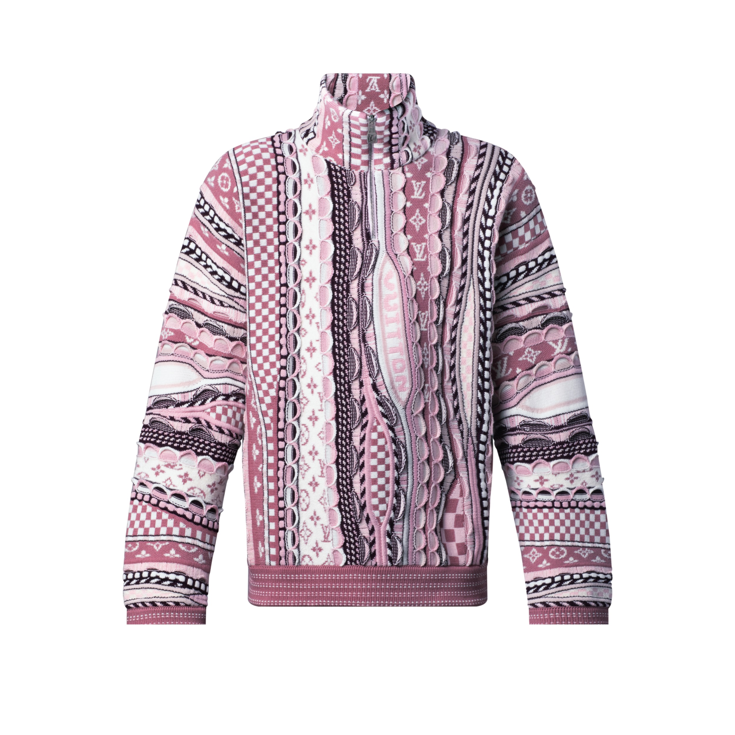 NIGO Louis Vuitton Men's Spring/fall Fashion Casual Jacquard Pattern Half zip High neck Pullover Sweatshirt #nigo78482