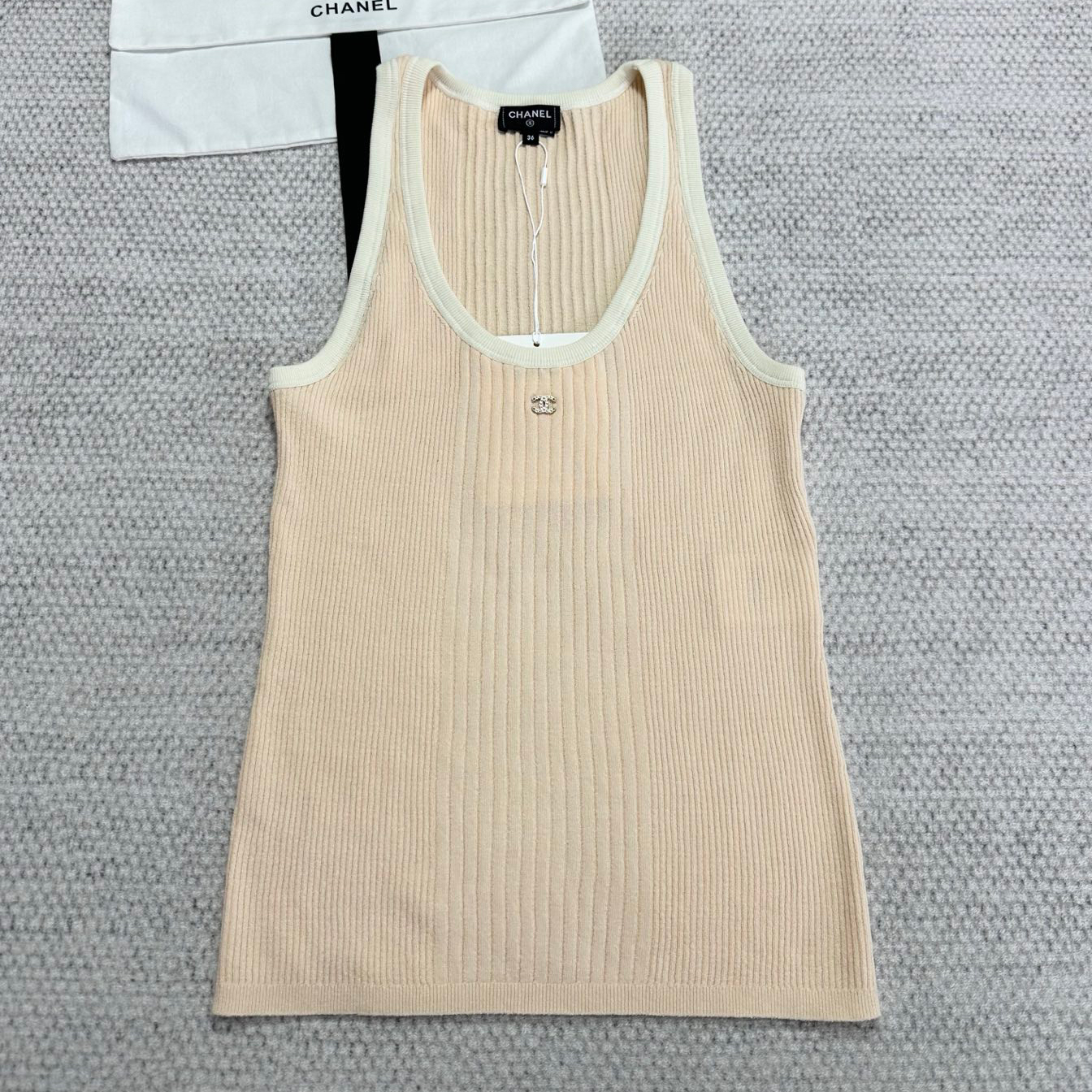 NIGO Chanel Women's Summer Fashion Casual Solid Color Round Neck Sleeveless Knit Tank Top Vest #nigo78478