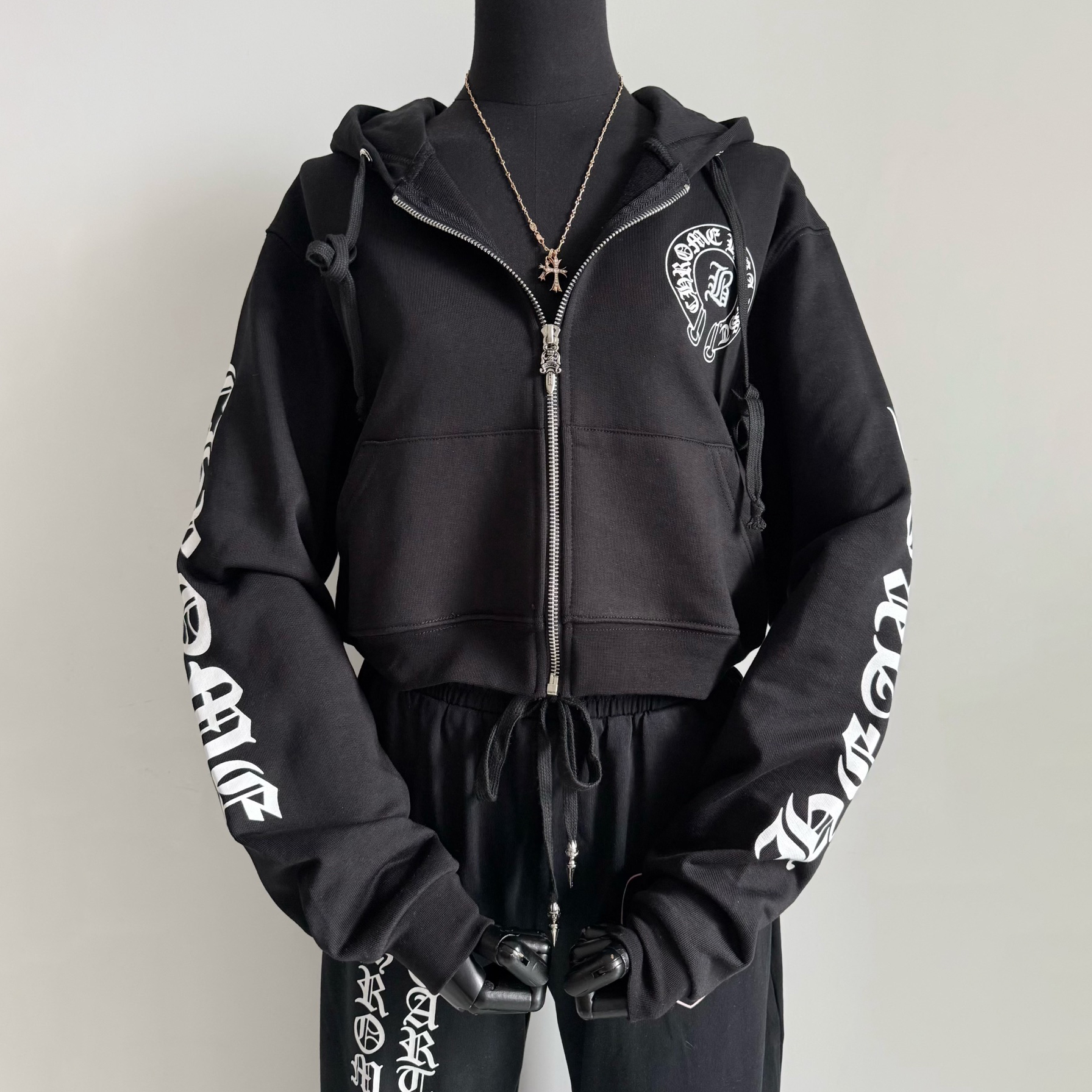 NIGO Chrome Hearts Women's And Men's Fashion Casual Solid Color Hooded Zipper Pullover with Letter Print Pattern Loose Fit Jacket #nigo78493