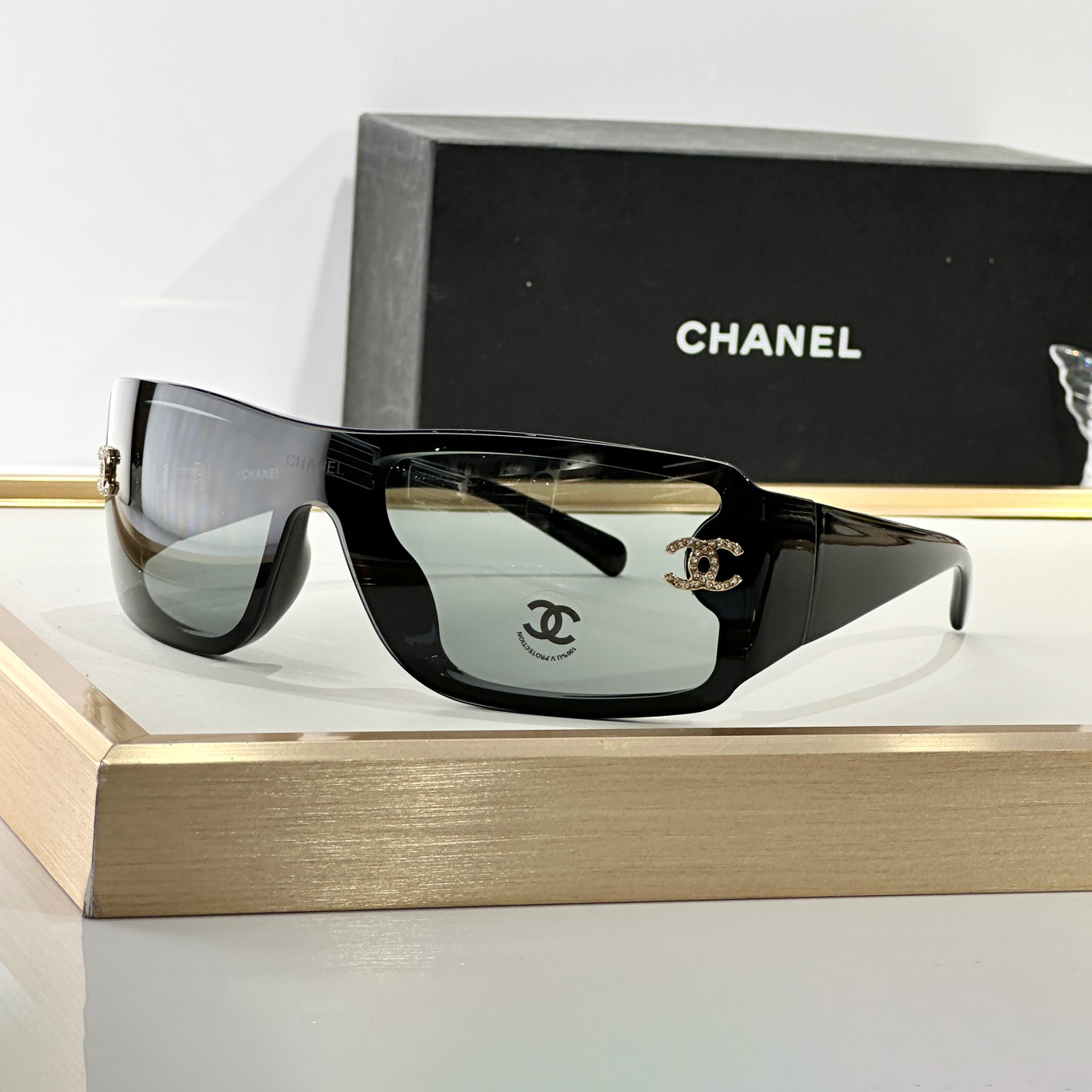 NIGO Chanel Women's Fashion Casual Solid-Color Logo Square Frame Sunglasses  Accessories#nigo78494