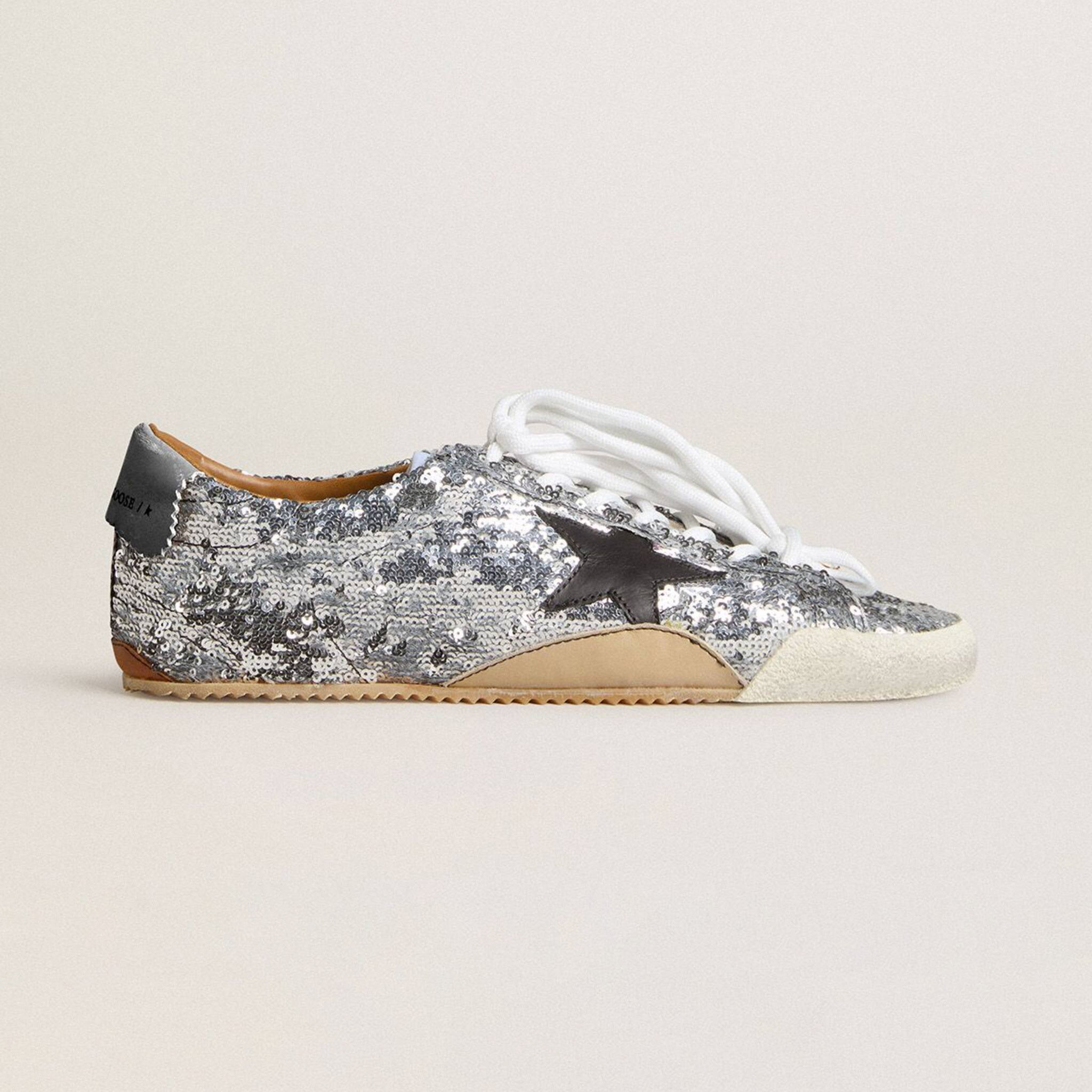 NIGO Golden Goose Women's Spring/summer Fashion Casual Round Toe Lace Up Leather Low Top Sequined Shoes Thin Sole Design Everyday Versatile Casual Shoes #nigo78511