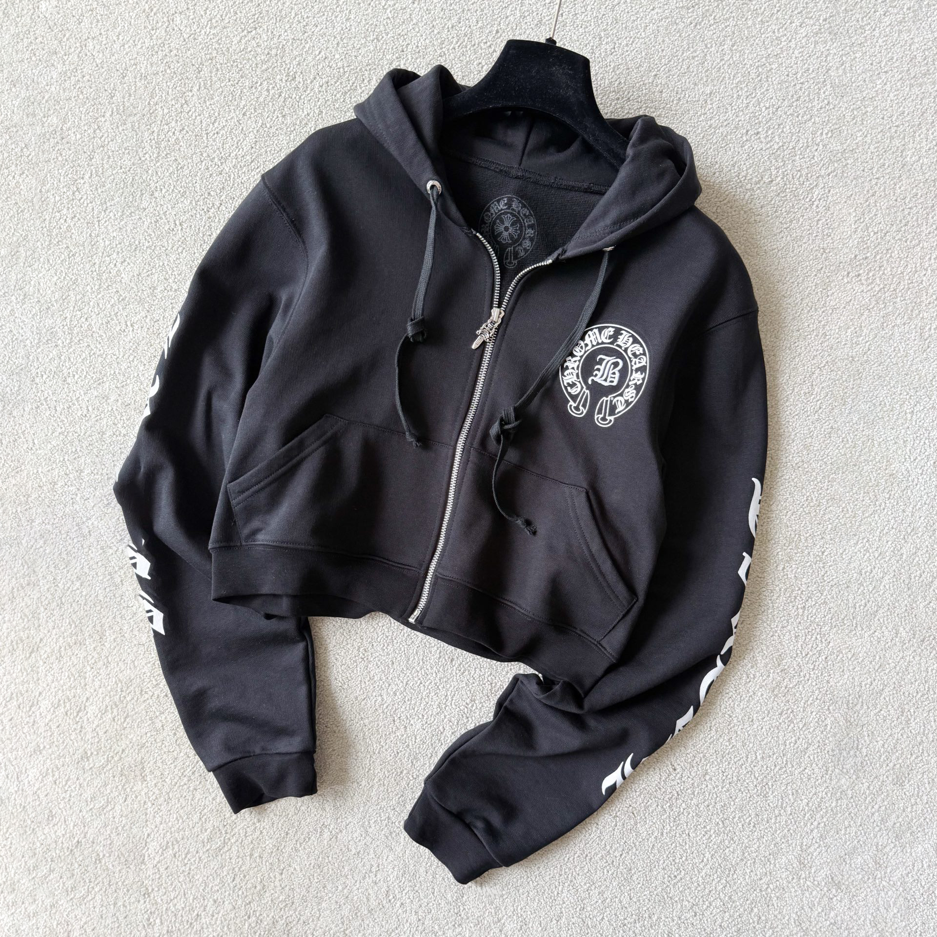 NIGO Chrome Hearts Women's And Men's Fashion Casual Solid Color Hooded Zipper Pullover with Letter Print Pattern Loose Fit Jacket #nigo78493