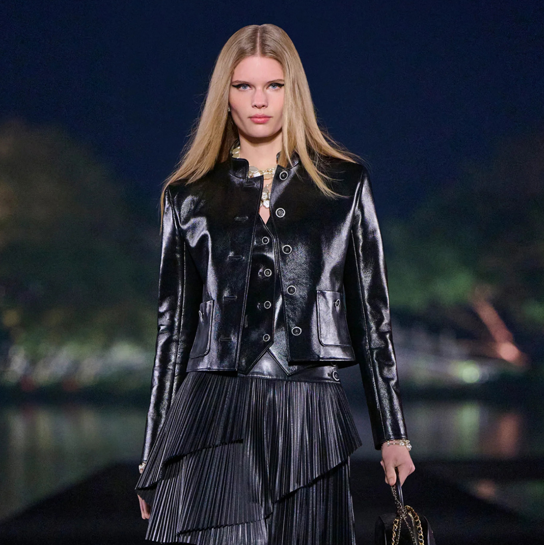 NIGO Chanel Women's Spring/Fall Fashion Classic Lapel Long Sleeve Leather Single Breasted Jacket #nigo78487