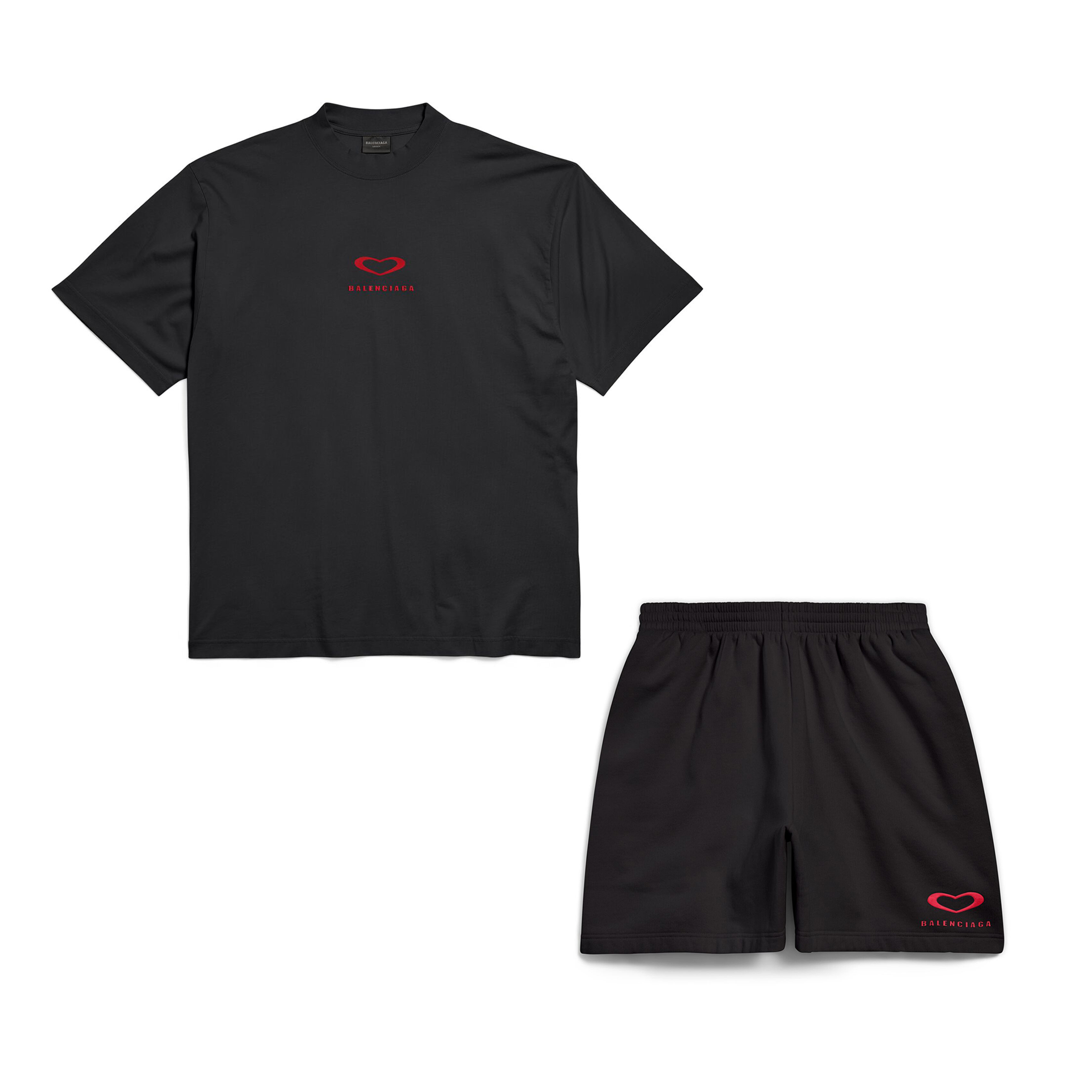 NIGO Balenciaga Men's And Women's Summer Fashion Casual Crew Neck Pullover Vintage Plain Weave Knit Short Sleeve T-Shirt with Elastic Waistband Logo Embroidered Shorts Suit Set #nigo78535
