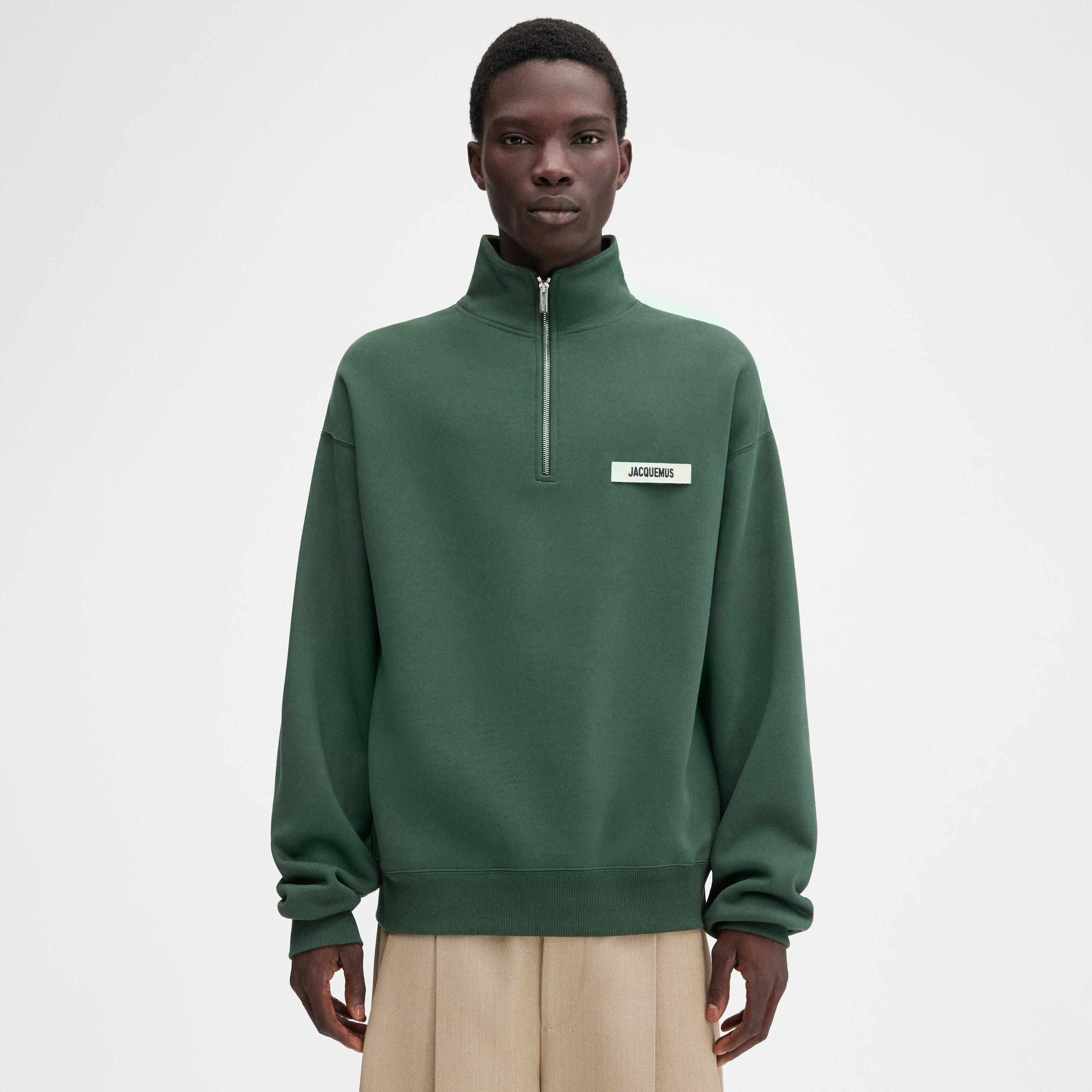 NIGO Jacquemus Men's Spring/Fall Fashion Casual High Neck Half Zip Embroidered Knit Logo Sweatshirt #nigo78534