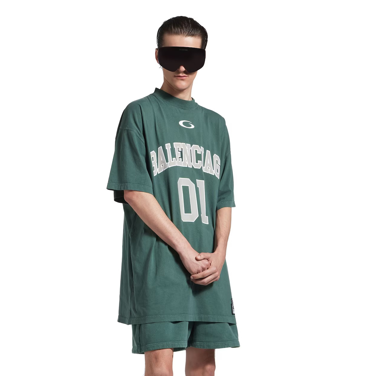 NIGO Balenciaga Men's Summer Fashion Casual Crew Neck Printed Vintage Plain Knit Short Sleeve T-Shirt with Elastic Waistband and Logo Print Shorts Sports Suit Set #nigo78521