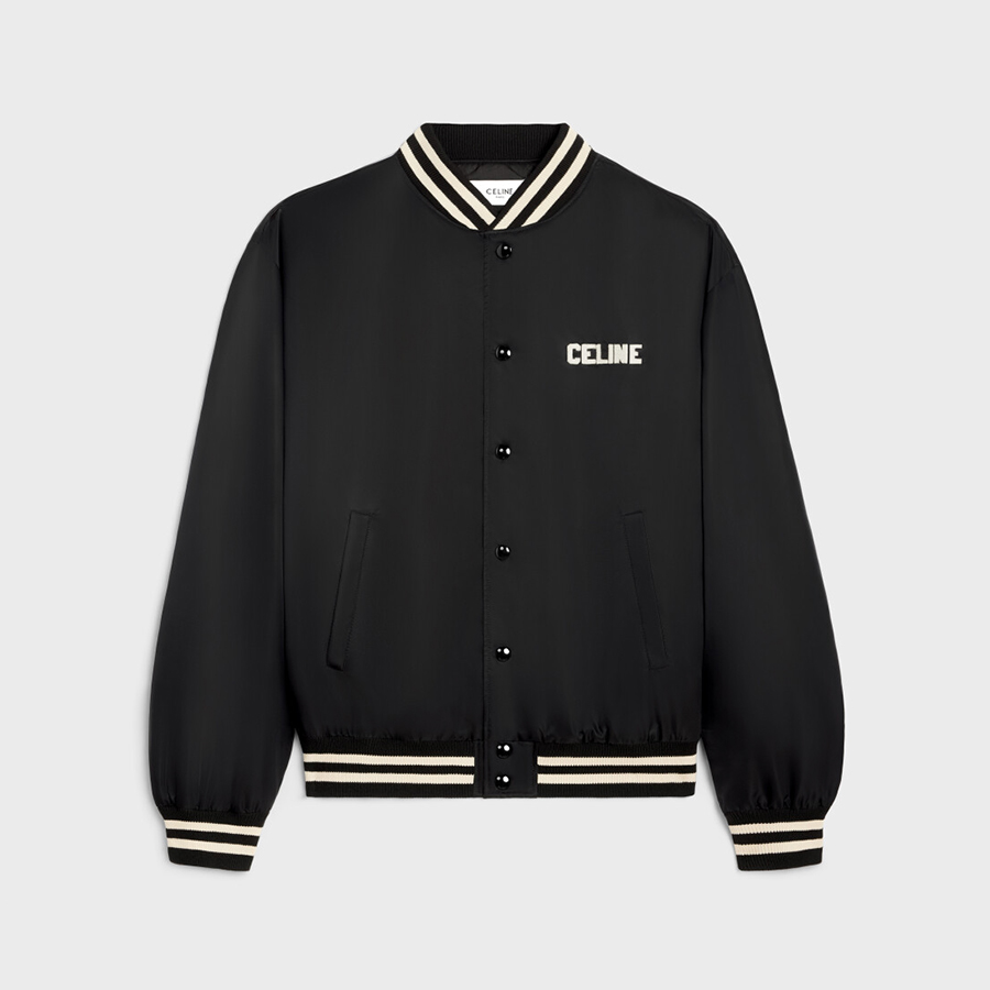 NIGO Celine Men's Spring/Fall Logo Single-Breasted Solid-Color Striped Collar Casual Loose-Fit Baseball Jacket Long-Sleeve Cotton Jacket #nigo81534