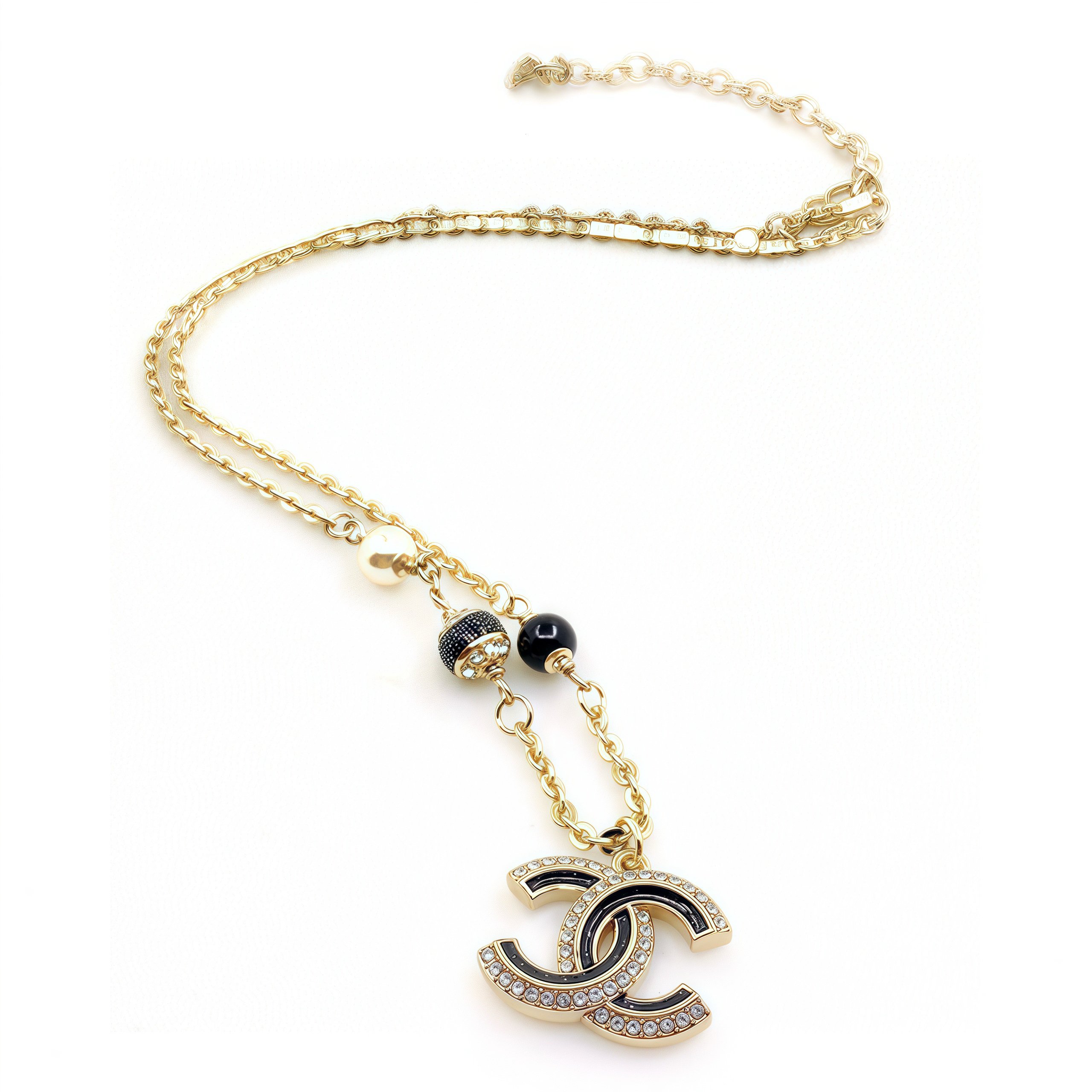 NIGO Chanel Women's Fashion Classic Rhinestone Embellished Double C Design Logo Pearl Necklace Jewelry  Accessories #nigo78554