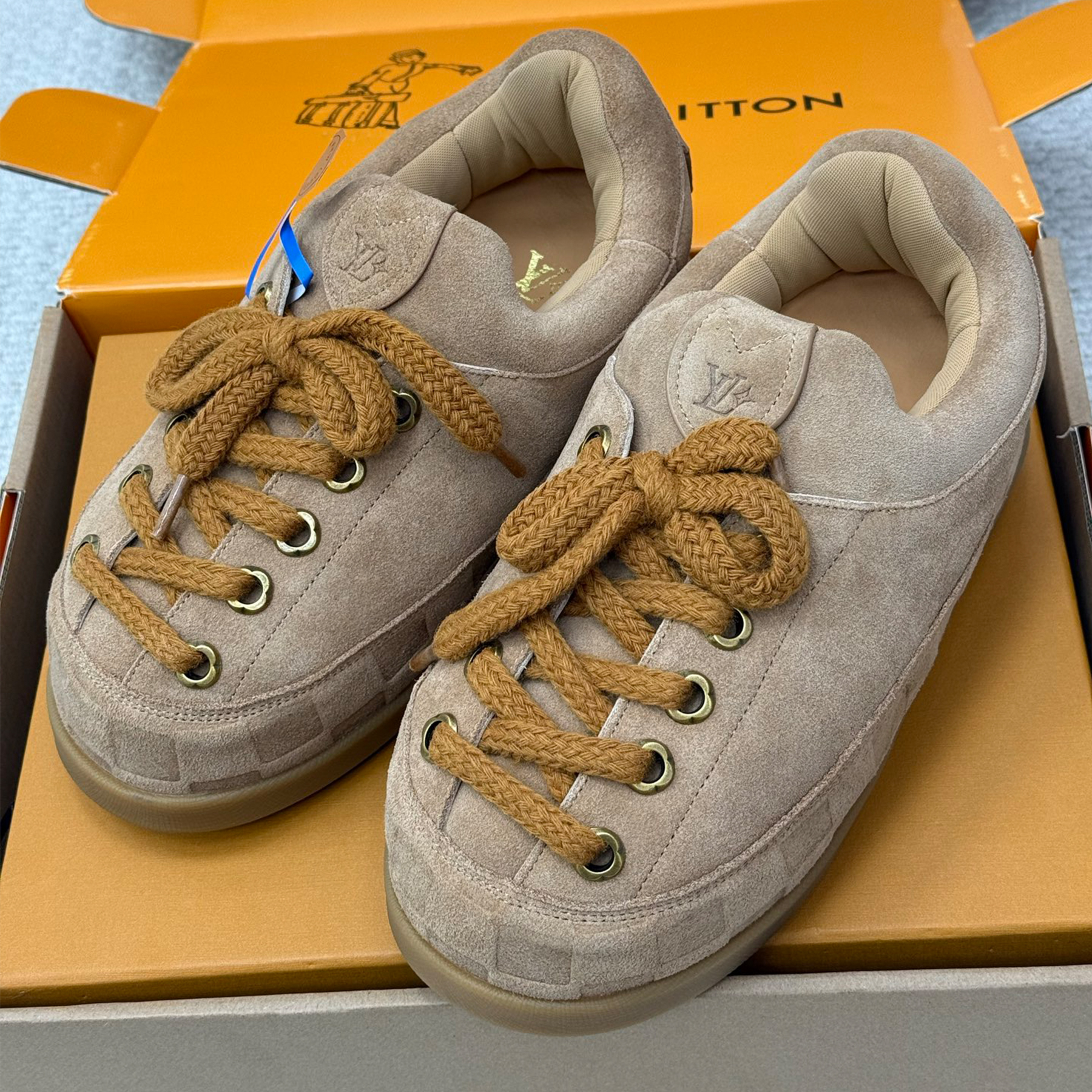 NIGO Louis Vuitton Lv Yeti Lace-up Shoes For Men And Women Autumn/winter Printed Patchwork Round-toe Chunky Suede Warm Boots Couples' Shoes #nigo81455