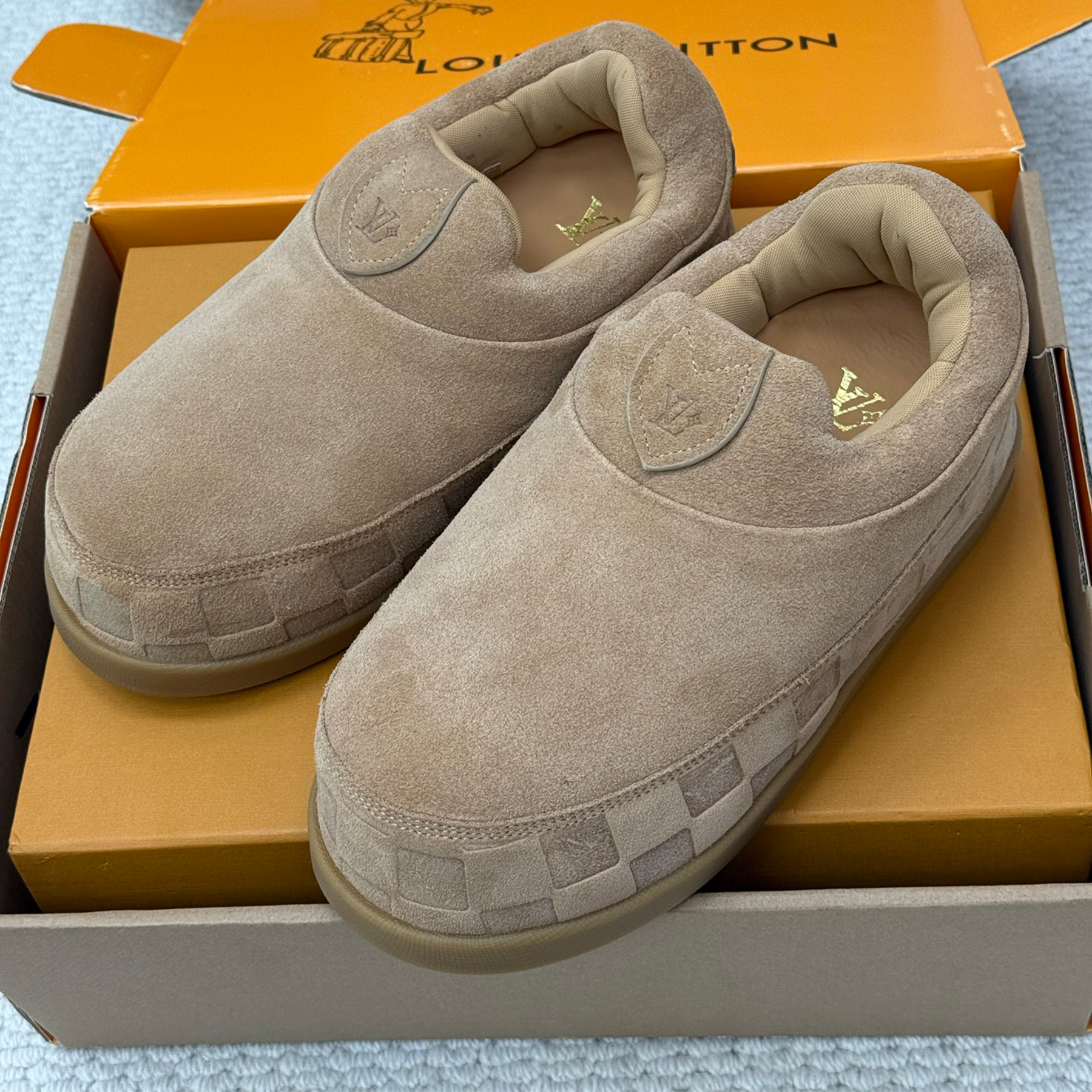 NIGO Louis Vuitton LV Yeti Slip On Men's And Women's Autumn/winter Printed Patchwork Round-toe Chunky Suede Fashionable Warm Boots Couples' Shoes #nigo81454