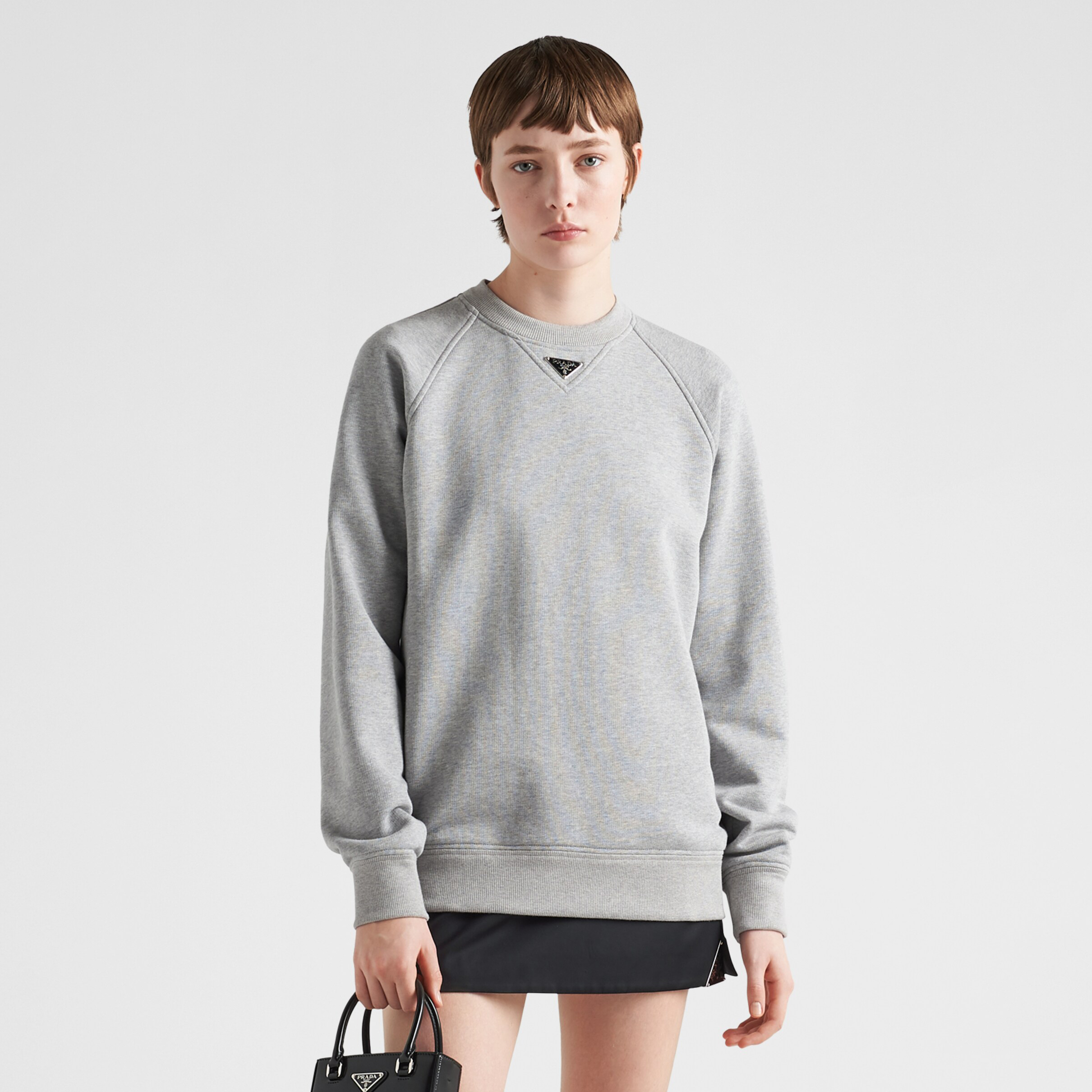 NIGO Prada Women's Spring/fall Fashion Casual Solid Color Crew Neck Pullover Sweatshirt With Triangle Logo Long Sleeve Sweatshirt #nigo78538