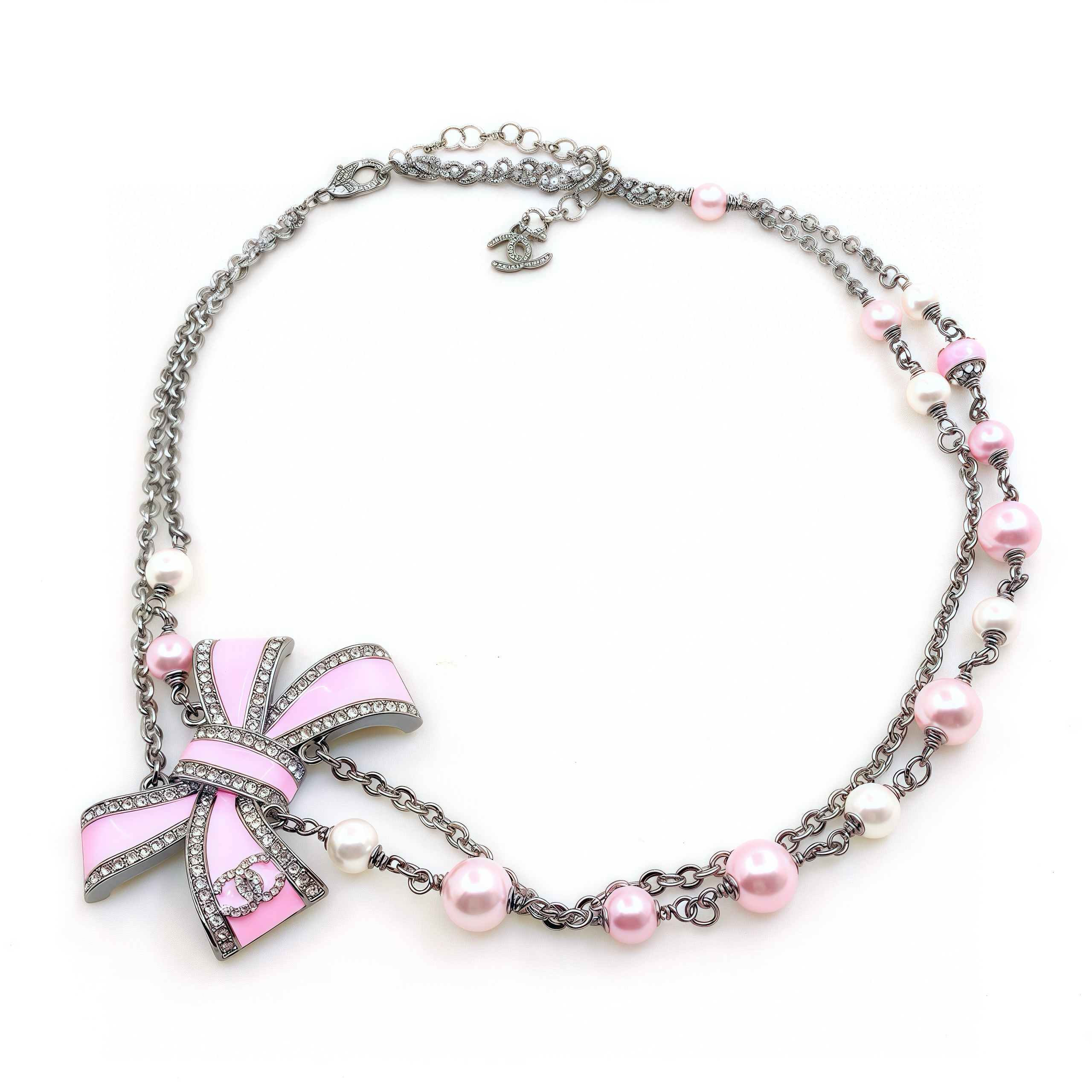 NIGO Chanel Women's Fashion Classic Bow Pearl Double Layer Necklace Jewelry Accessories #nigo78553