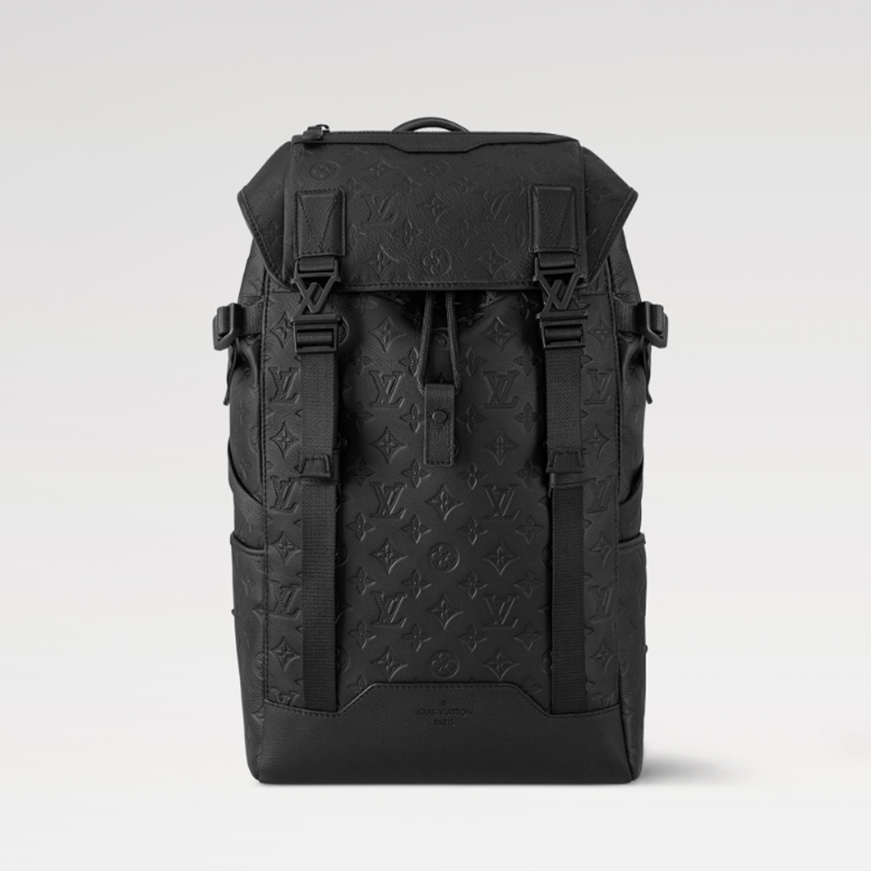 NIGO Louis Vuitton Men's Getaway Backpack With Full-Print Logo, Zipper Closure, Monogram Shadow Calfskin Leather, Black Casual Bag Bags M24776 #nigo81537