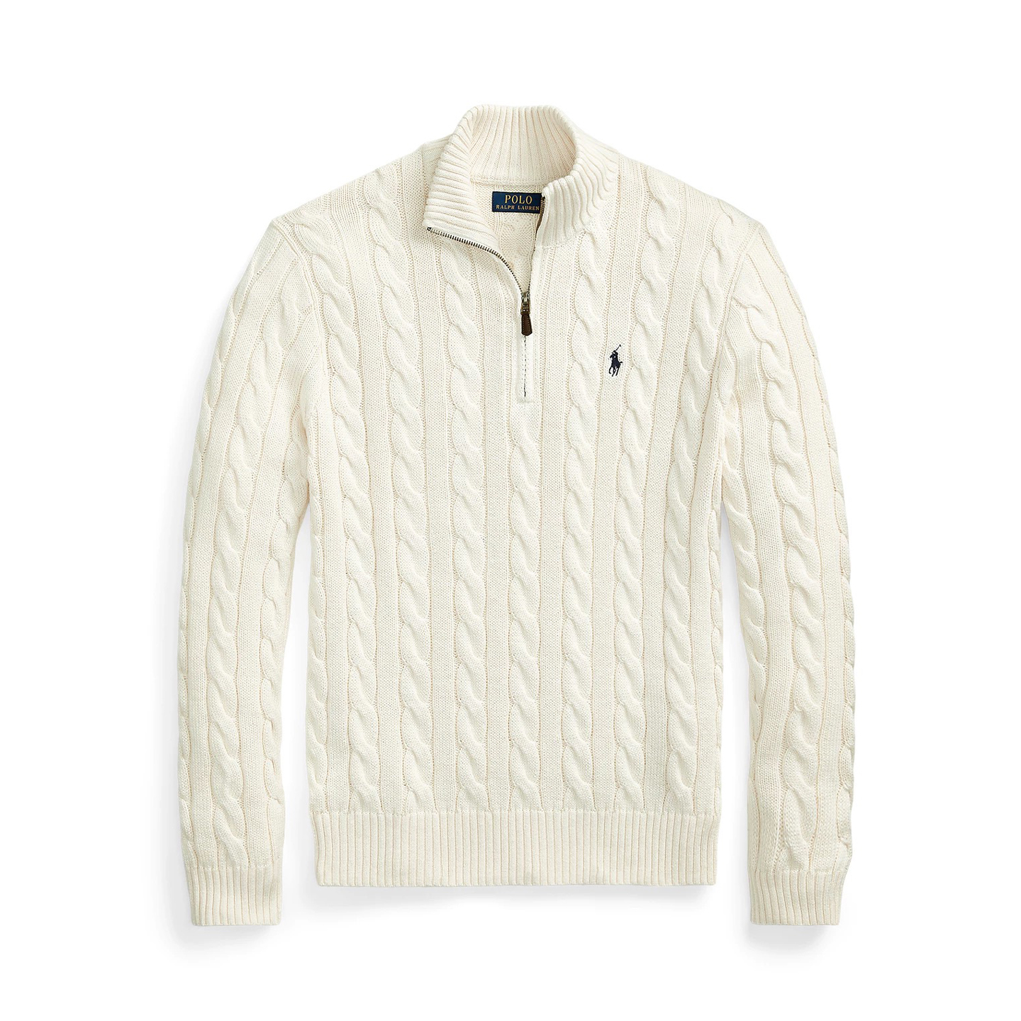 NIGO Ralph Lauren Men's Spring/Fall/Winter Half-Zip Stand Collar Logo Embroidered Solid Color Cable-Knit Long-Sleeve Sweater #nigo81536