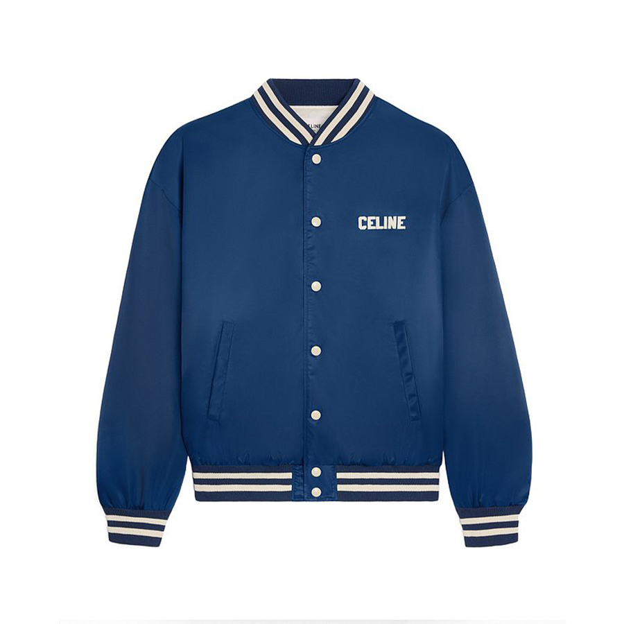 NIGO Celine Men's Spring/Fall Logo Single-Breasted Solid-Color Striped Collar Casual Loose-Fit Baseball Jacket Long-Sleeve Cotton Jacket #nigo81534