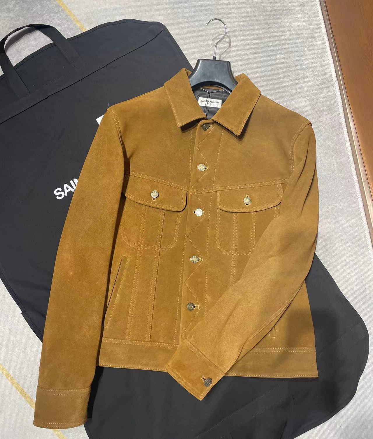 NIGO SAINT LAURENT  Suede Lapel Button Jacket Coat #nigo95154