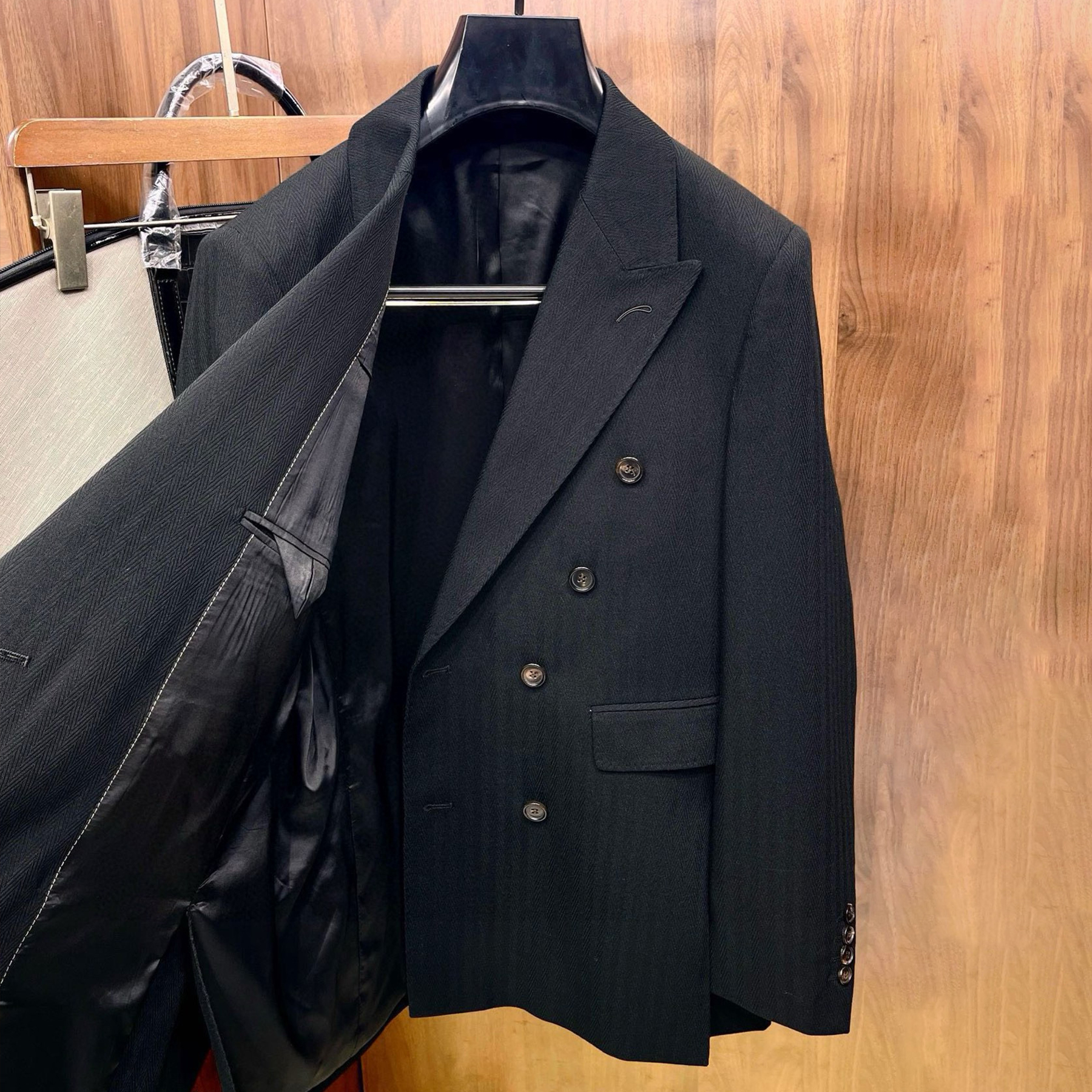 NIGO Louis Vuitton Men's Fall And Winter Business High-end Tide Wool Double-breasted Blazer Top Wedding Suit Casual Pants Black Suit Set Ngvp #nigo2443