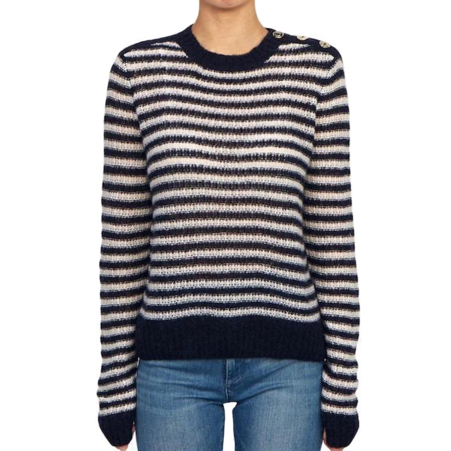 NIGO Dior Women's Striped Color-Blocked Spring/Fall Crewneck Pullover Long-Sleeve Knit Sweater Ngvp #nigo2342