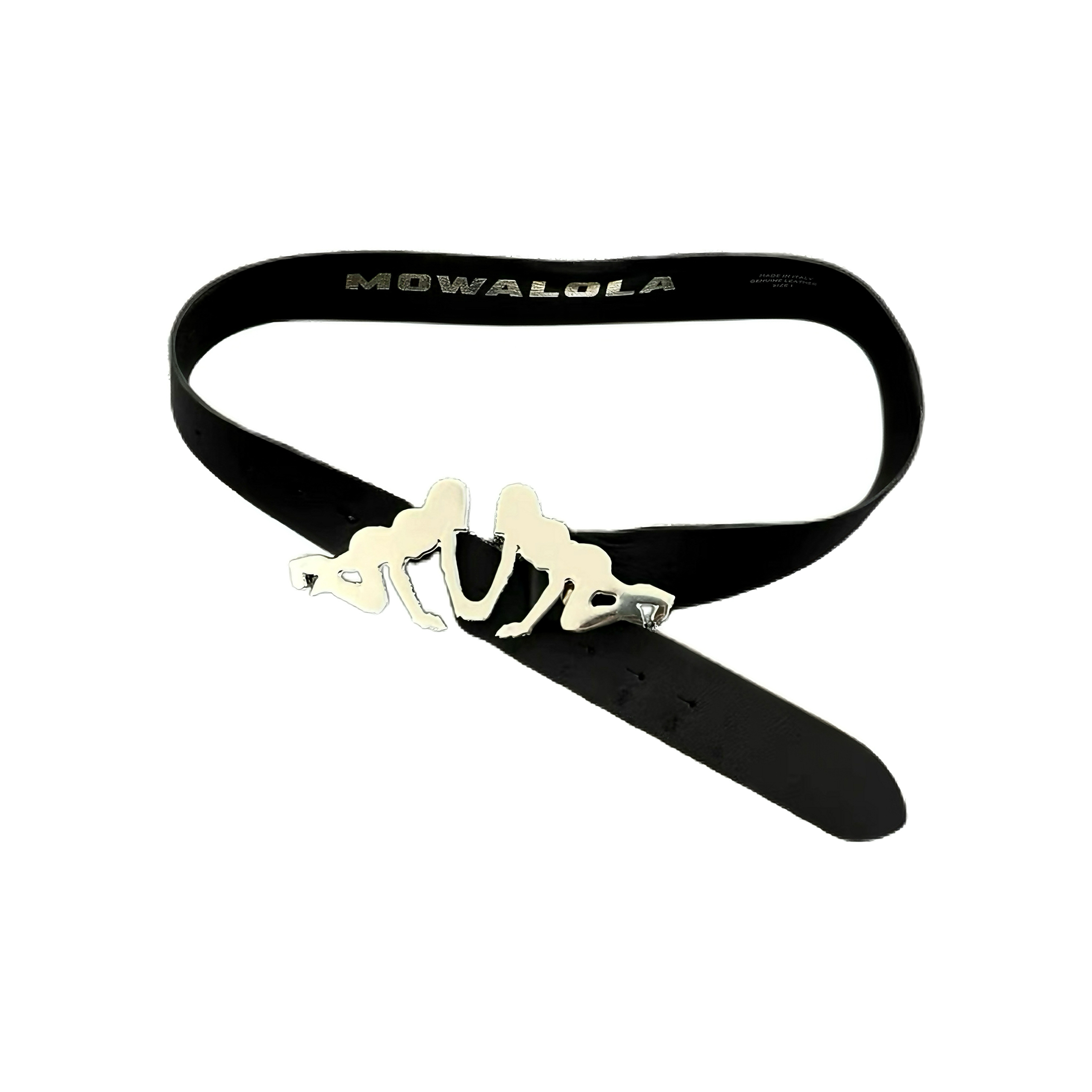NIGO Mowalola Metal Logo Nameplate Italian Head Layer Cowhide Hot Stamping Belt Yvl Yeji The Same High Street Trend Casual Black Belt Accessories #nigo81458