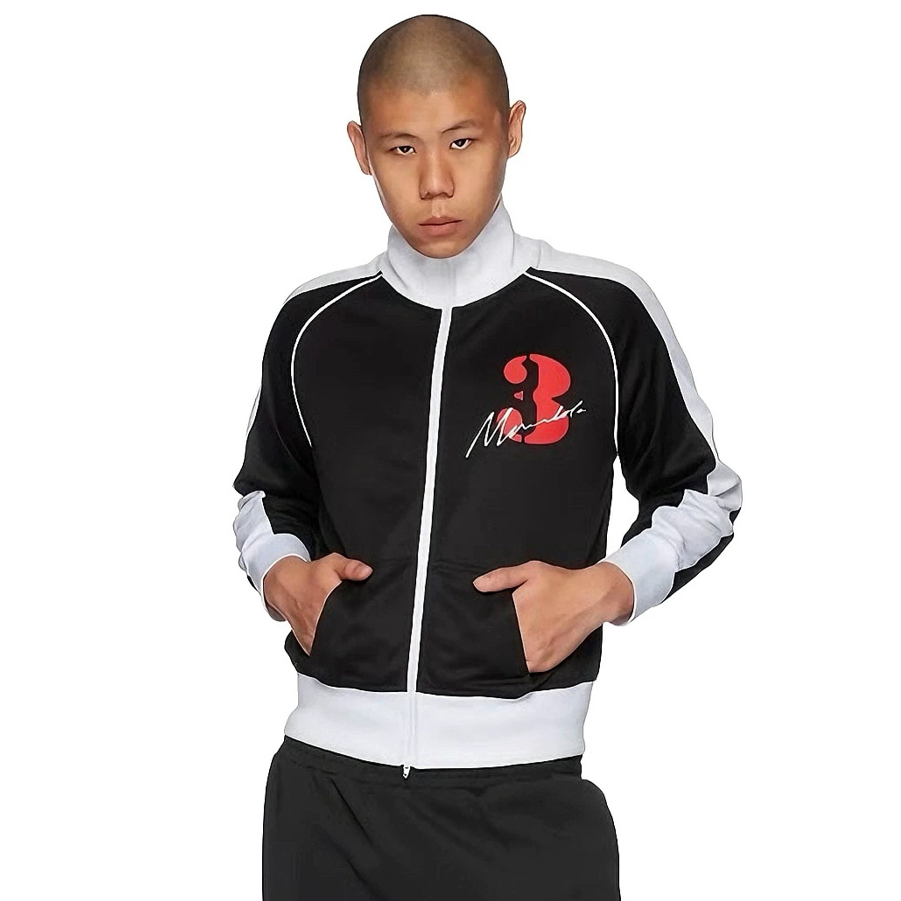 NIGO Mowalola Men's Women's Autumn And Winter Black And White Color Collision Sports Jacket Coat Number 3 Printed Standing Collar Zipper Casual Jacket Sportswear Ngvp #nigo2447