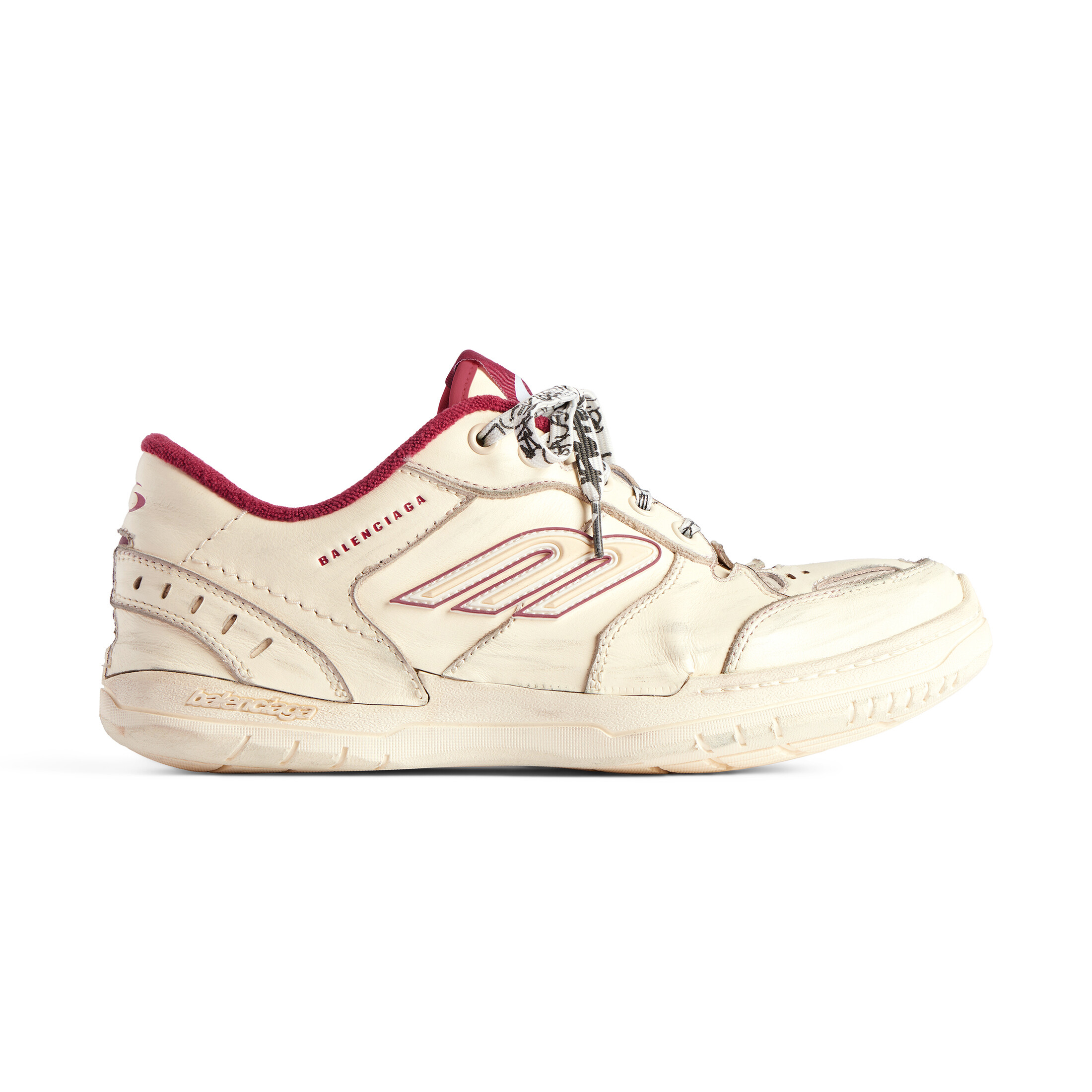 NIGO Balenciaga Hamptons Worn-Out Men's and Women's Solid Color Cowhide Leather and Polyester Low-Top Lace-Up Sneakers Shoes #nigo77981