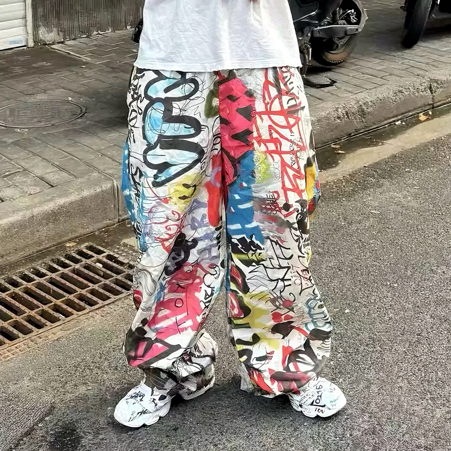 NIGO Vetements Men's Spring And Summer Digital Print Graffiti Wide-leg Pants Beenslackin The Same Opium Yvl Style High Street Trend Casual Pants Ngvp #nigo2445