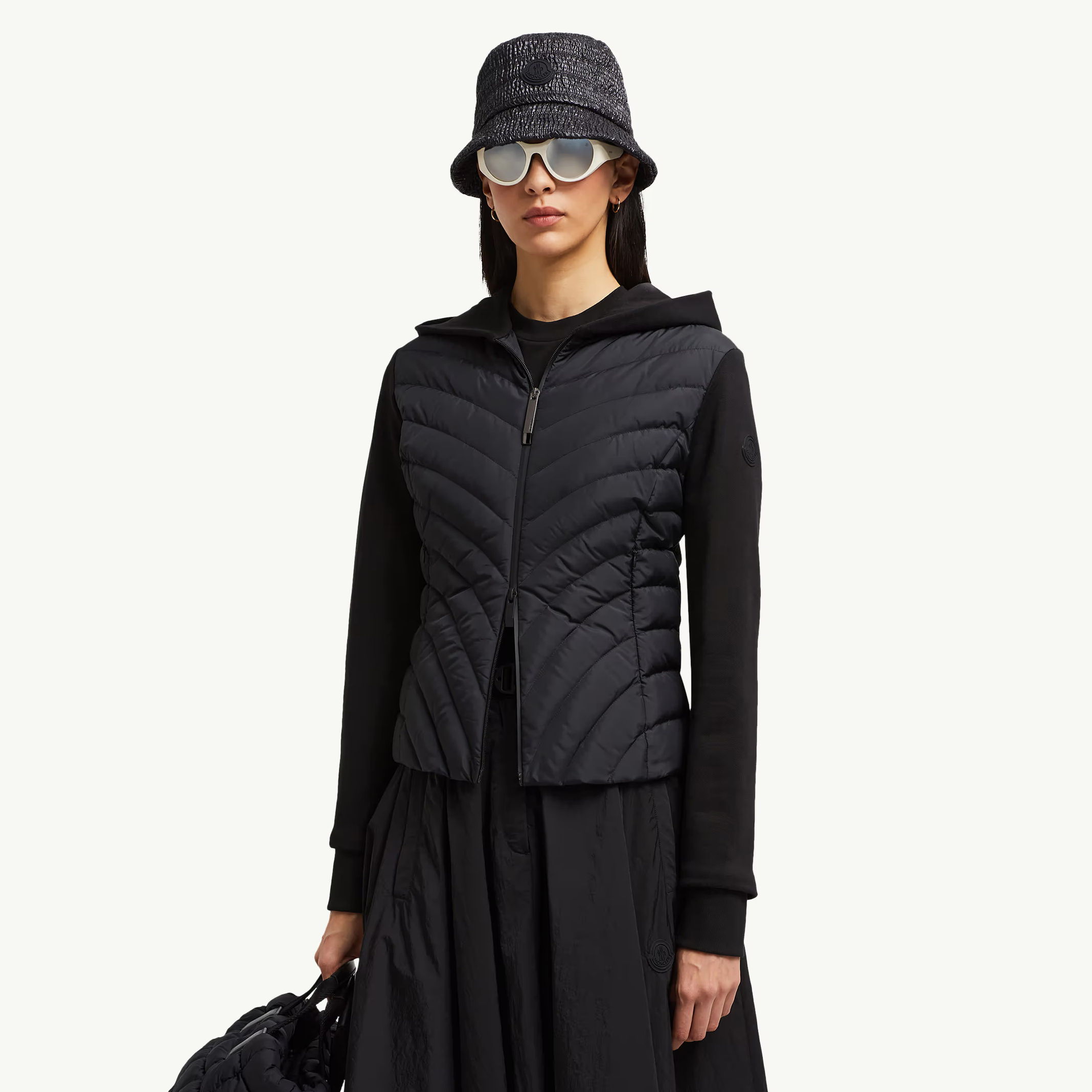 NIGO Moncler Women's Winter Fashion Casual Duck Down Single Pane Patchwork Down Jacket Hooded Zipper Long Sleeve Down Coat Jacket #nigo78586
