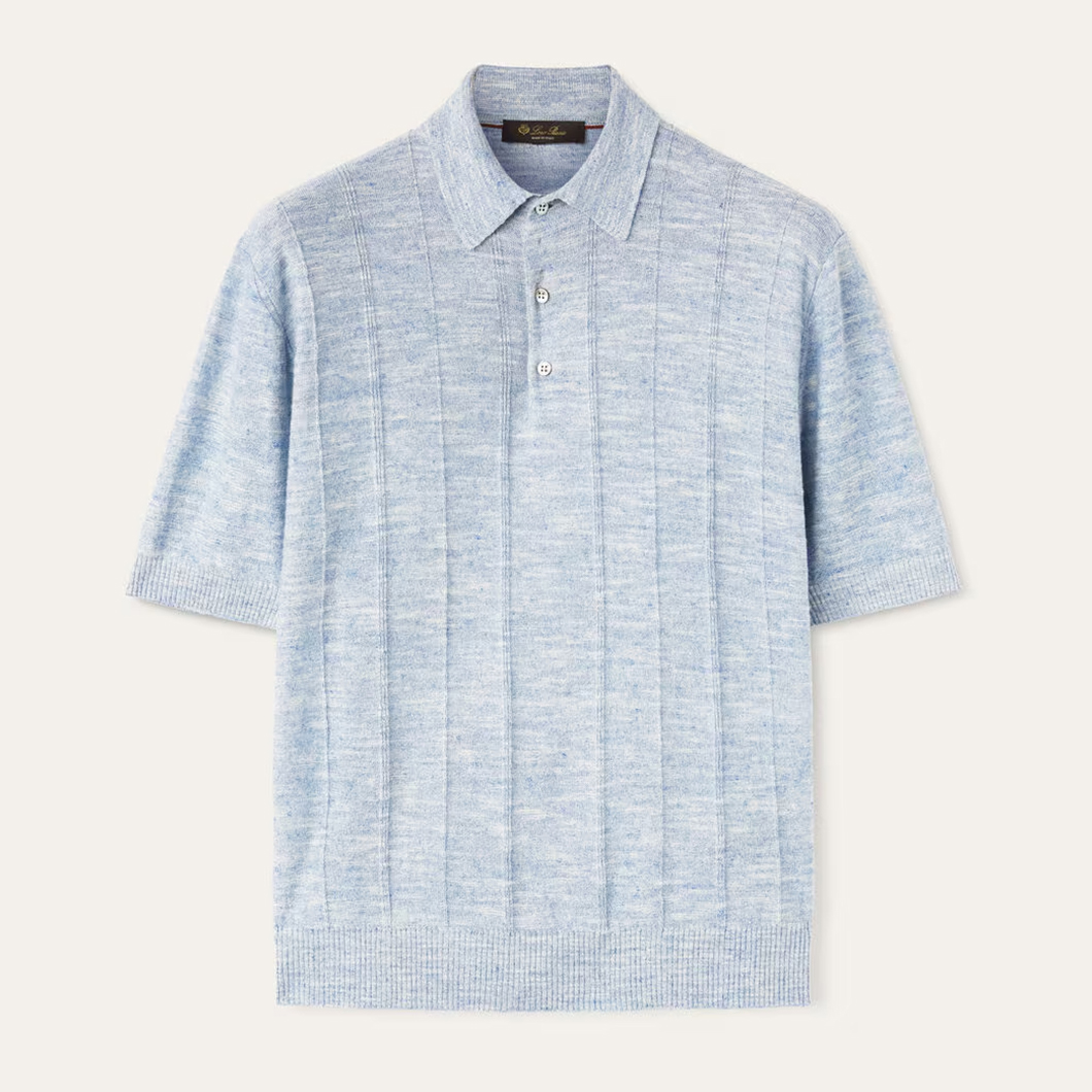 Copy NIGO Loro Piana Men's Summer Tori Linen Silk Casual Solid Color Knit Lapel Short Sleeve Polo Shirt Ngvp #nigo1773