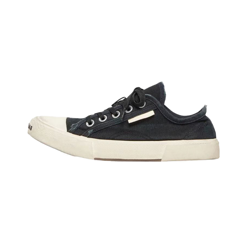 NIGO Balenciaga Men's Distressed Low-Top Lace-Up Fashion Canvas Sneakers Spring/Summer/Fall Solid-Color Casual Shoes #nigo81556