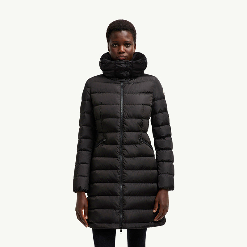 NIGO Moncler Women's Autumn and Winter Solid Color High Collar Fit Hooded Zipper Long Puffer Down Long Sleeve Jacket #nigo74731