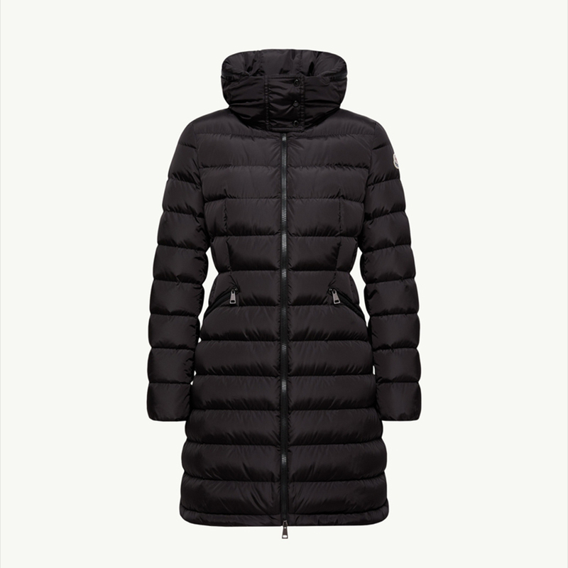 NIGO Moncler Women's Autumn and Winter Solid Color High Collar Fit Hooded Zipper Long Puffer Down Long Sleeve Jacket #nigo74731