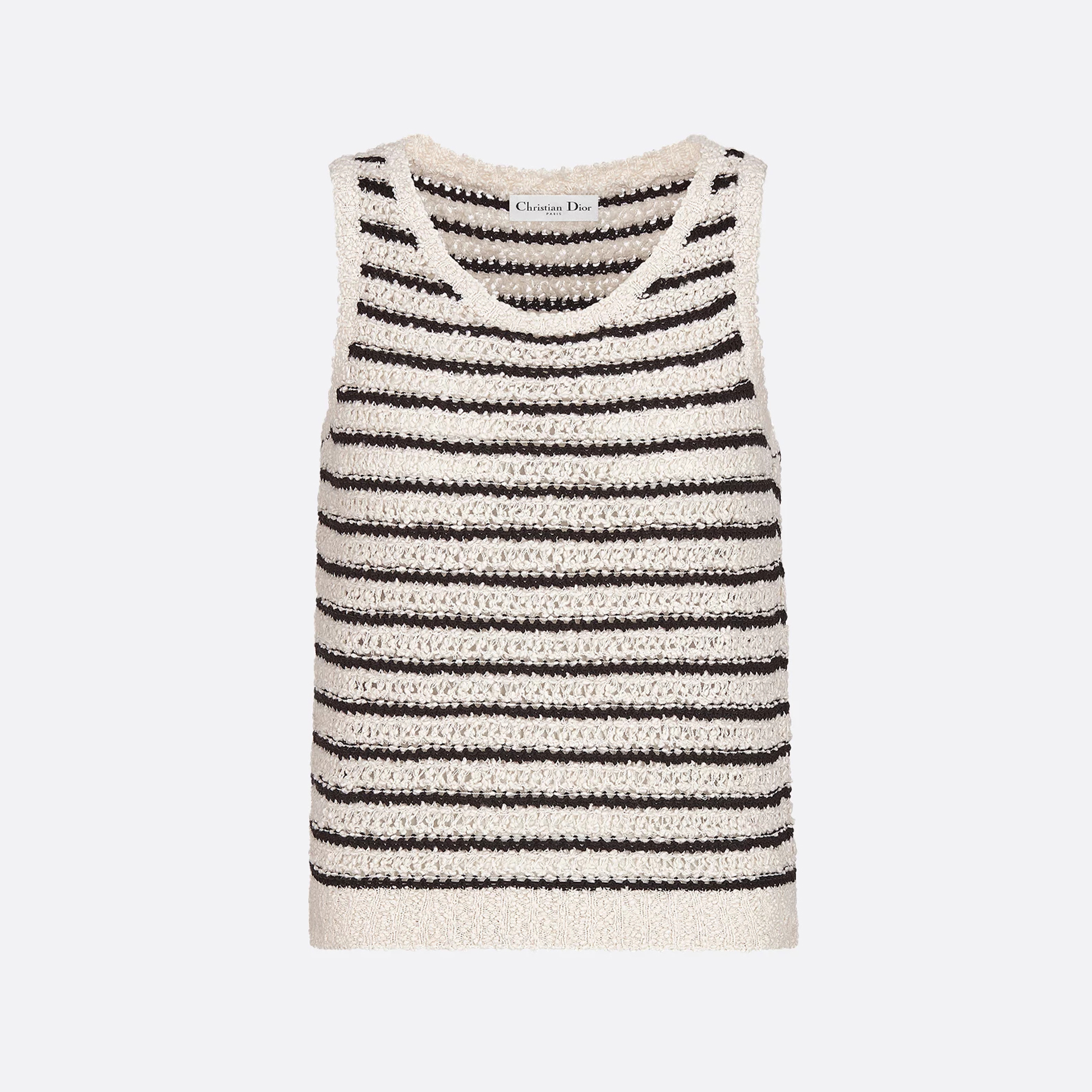 NIGO Dior Women's Summer Wool-Blend Striped Crew Neck Multicolor Sleeveless Knit Vest Ngvp #nigo2354