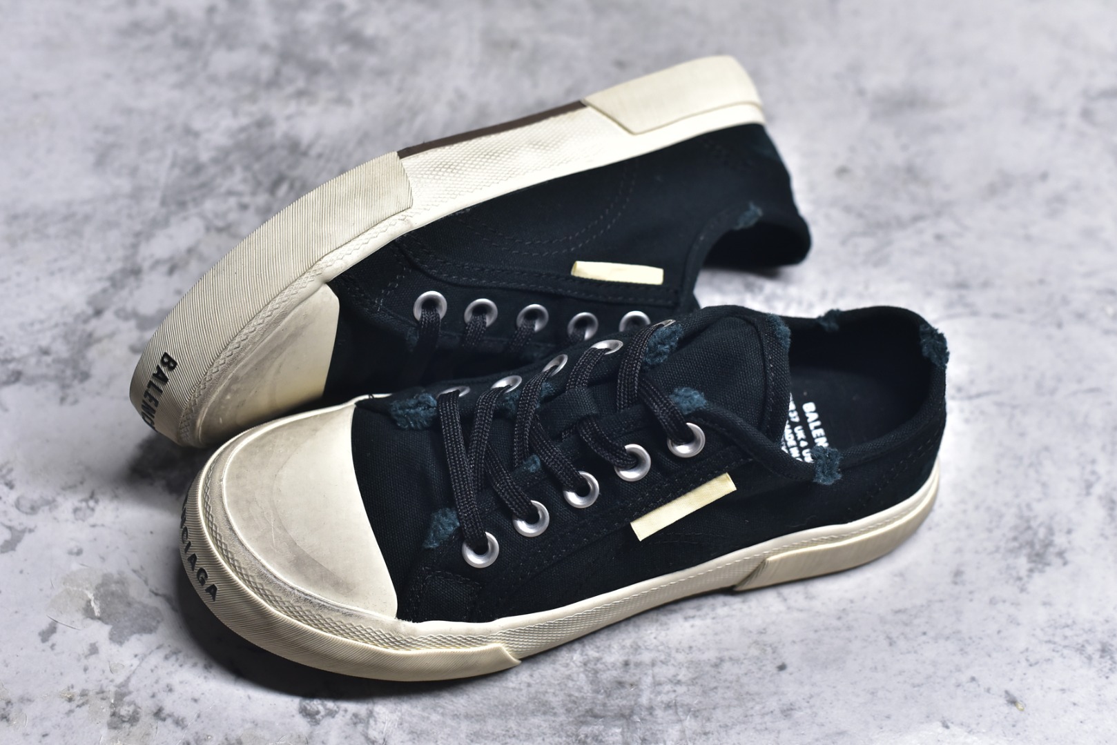 NIGO Balenciaga Men's Distressed Low-Top Lace-Up Fashion Canvas Sneakers Spring/Summer/Fall Solid-Color Casual Shoes #nigo81556