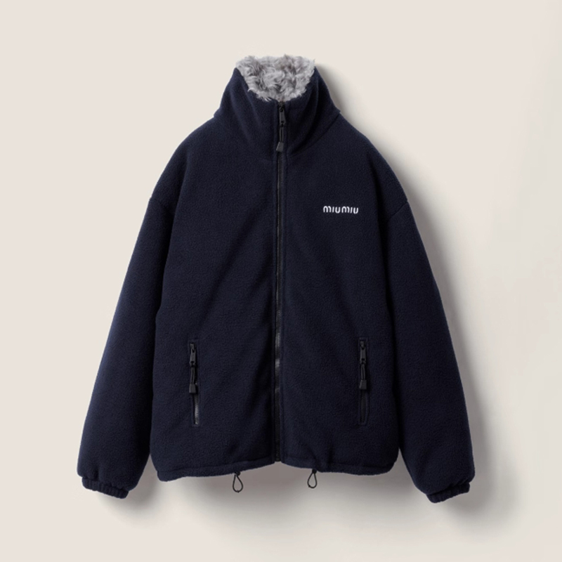 NIGO MiuMiu Women's Embroidered Logo Stand Collar Solid Color Zipper Long Sleeve Puffer Down Jacket For Fall/Winter #nigo81558