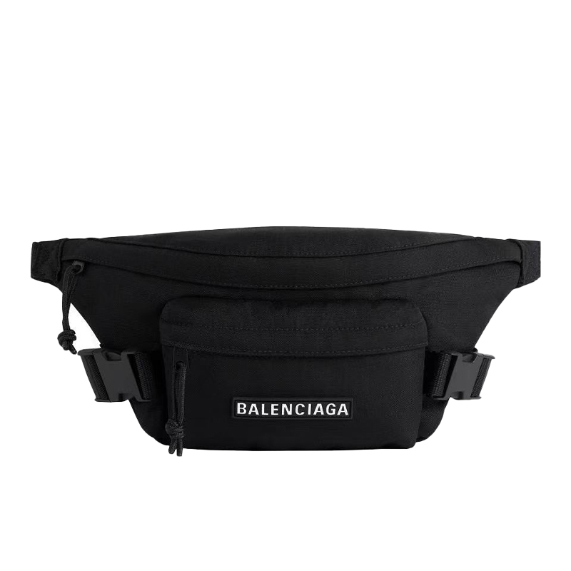 NIGO Balenciaga Men's Logo Zipper Closure Recycled Nylon Chest Bag Casual Solid Color Single-Shoulder Crossbody Waist Bag Bags 7708812AAUU1000 #nigo81557