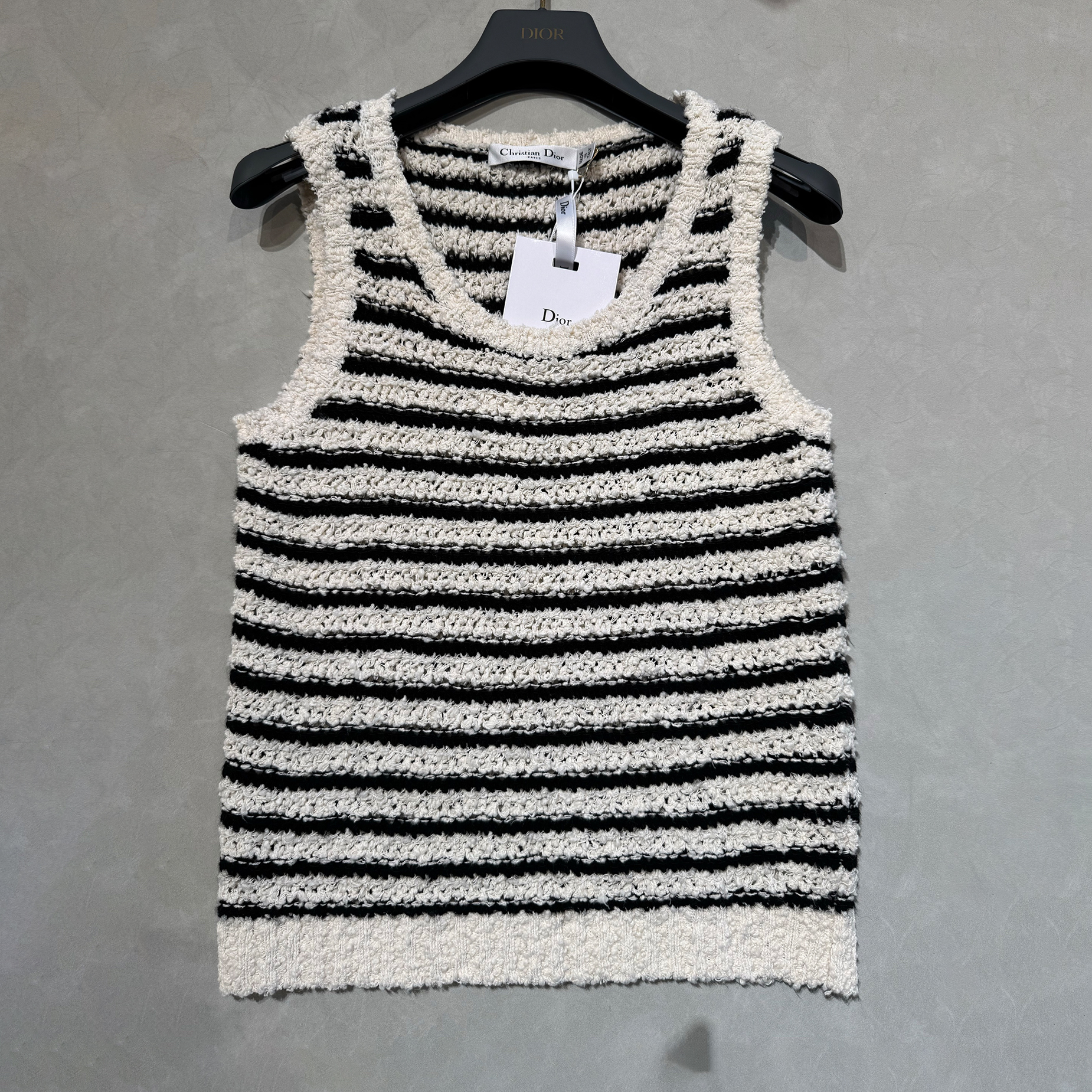 NIGO Dior Women's Summer Wool-Blend Striped Crew Neck Multicolor Sleeveless Knit Vest Ngvp #nigo2354