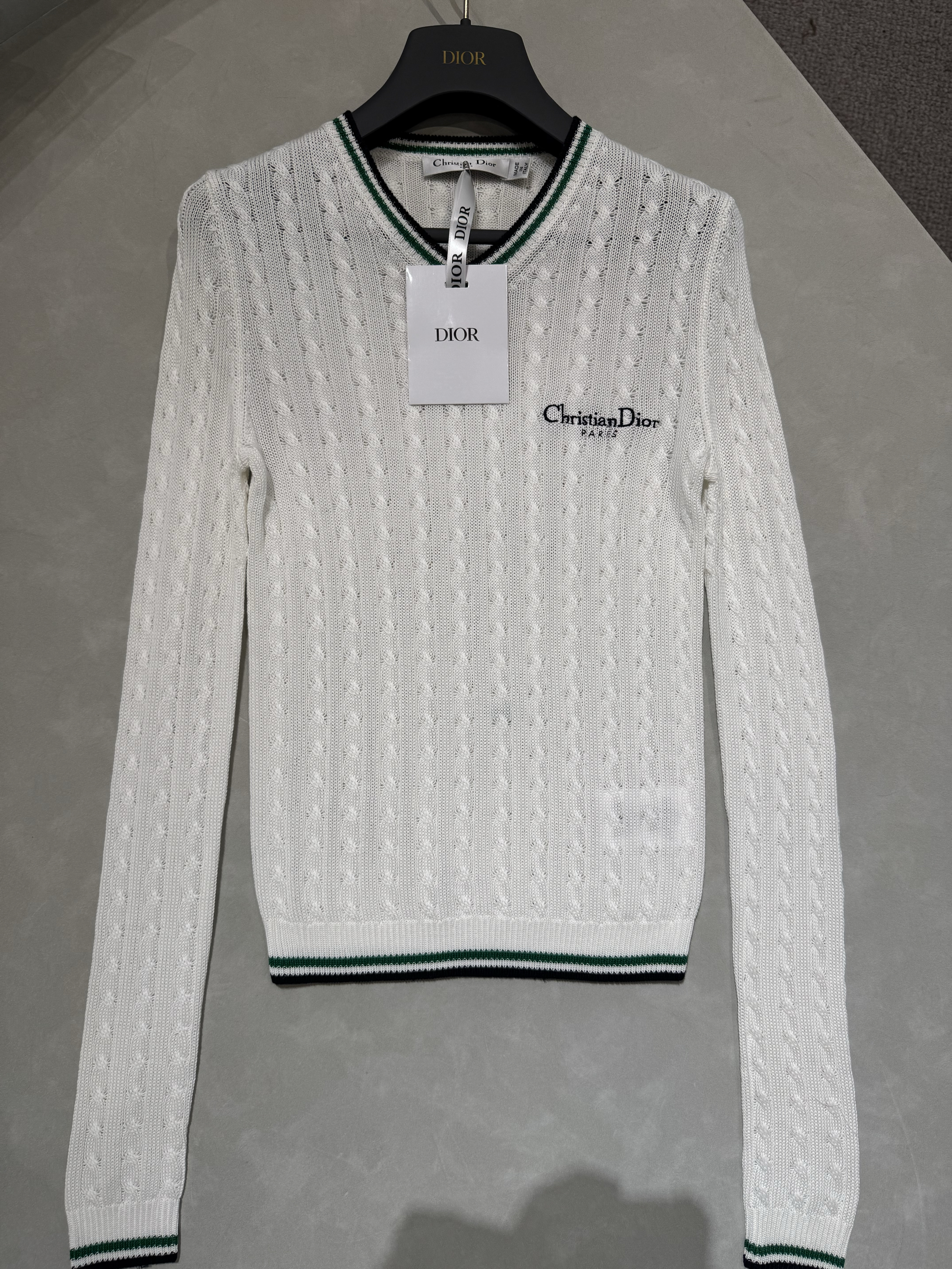 NIGO Dior Women's Fall And Winter Vibe Knit Sweater White Vintage Embroidery Knitted Sweater Fashion Casual Thin Sweater #nigo81638