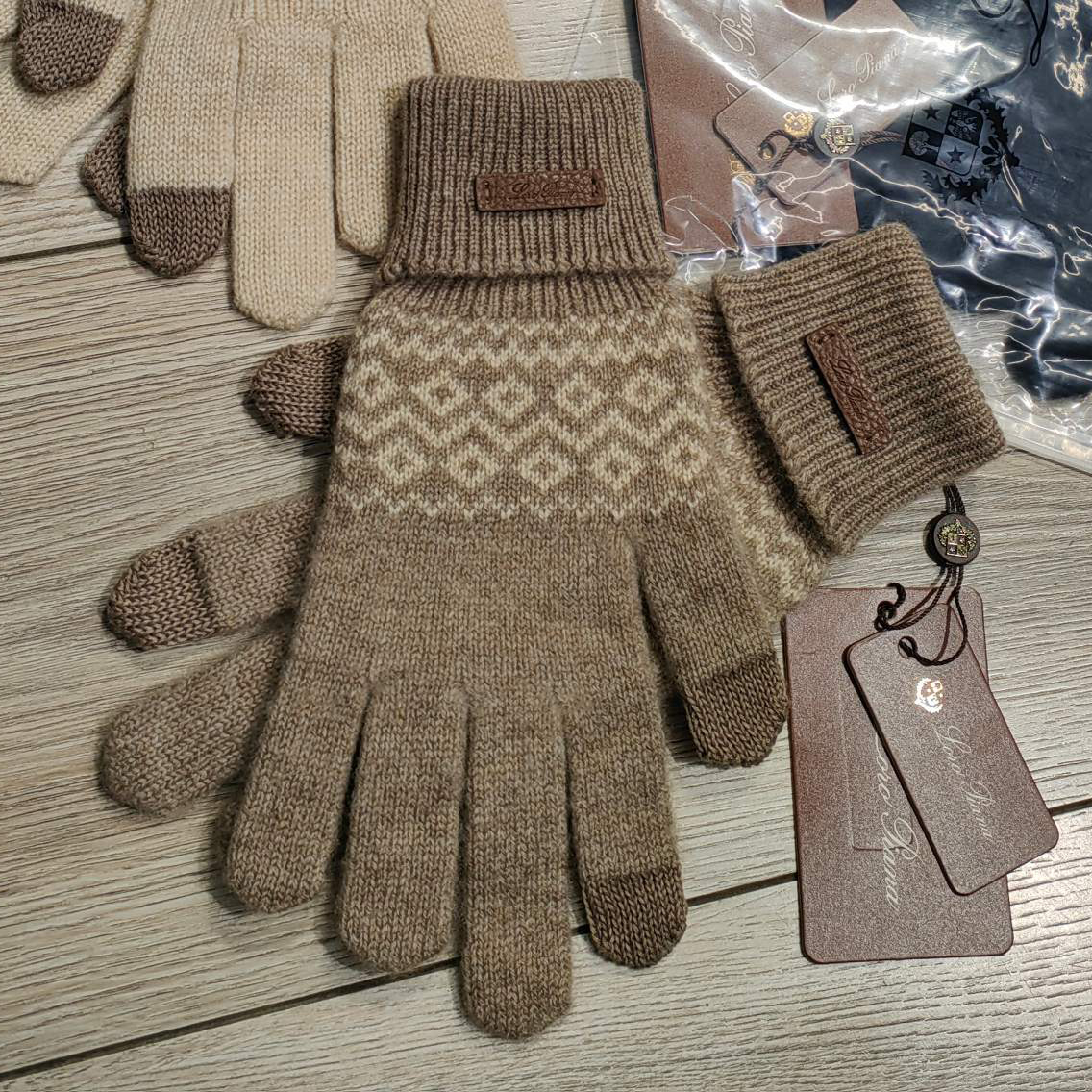 NIGO Loro Piana Men's and Women's Winter Fashion Casual Fleece Lined Warm Knit Gloves Accessories #nigo78644