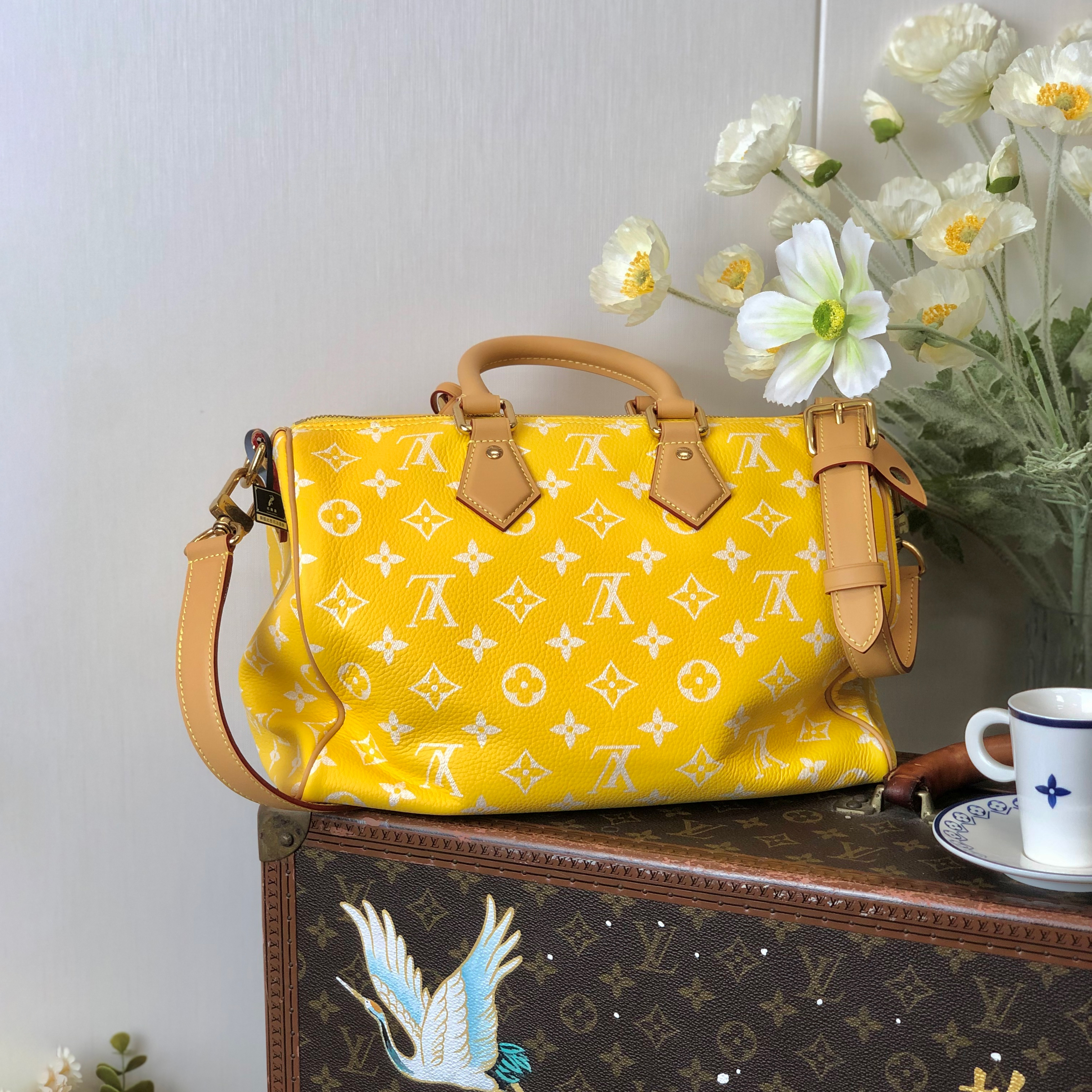 NIGO Louis Vuitton Women's Fashion Classic Yellow Logo Zipper Closure Leather Shoulder Bag Handbags In Small Medium And Large Sizes Crossbody Bag Bags #nigo78662