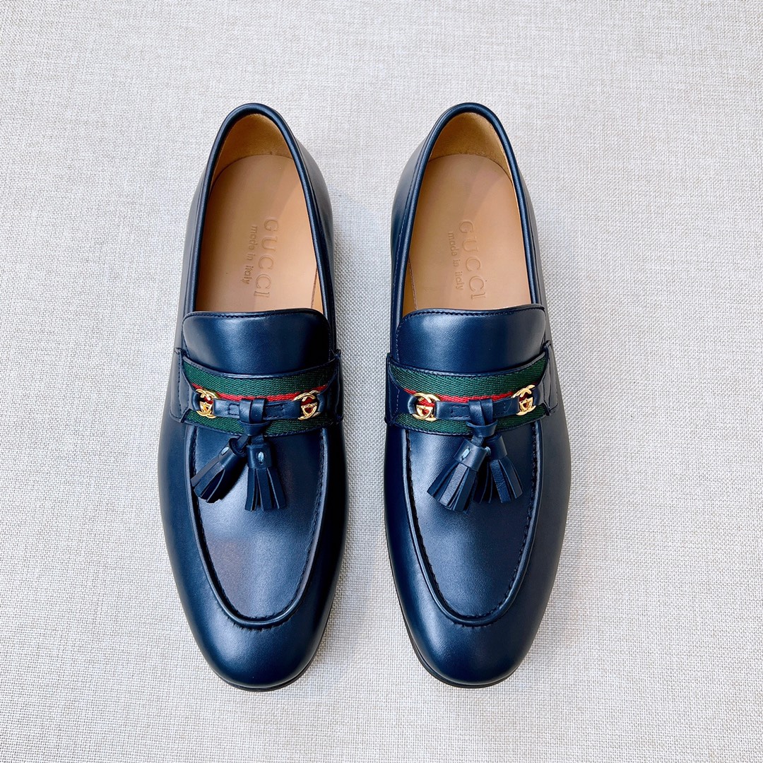 NIGO Gucci Men's & Women's Spring/Fall Fashion Casual Round Toe Slip On Leather GG Pattern Leisure Business Shoes #nigo78666