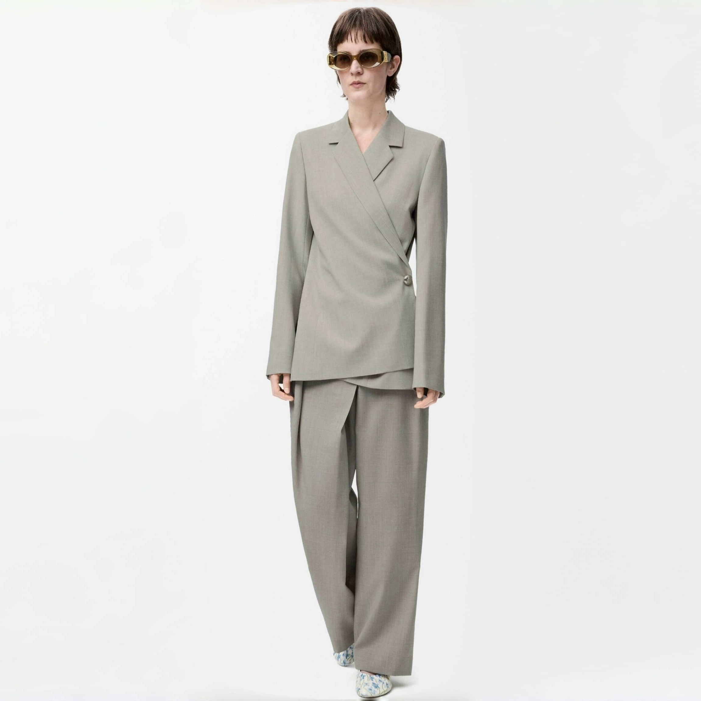 NIGO Loewe Women's Fall And Winter Luxury Wool Blazer Suit Fashion Trend Temperament Elegant Button Jacket Straight Casual Pants Suit Set #nigo81622